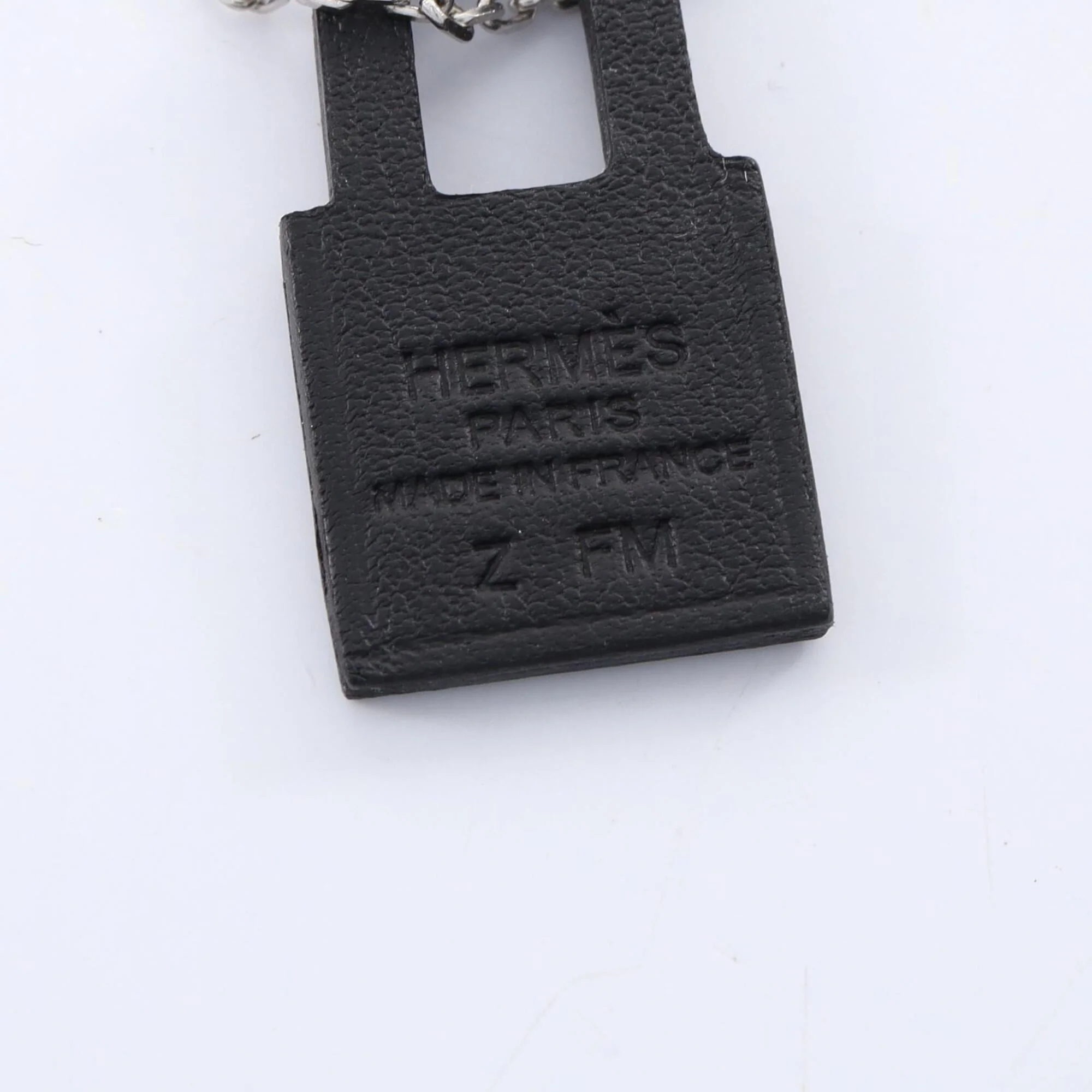 Pendant Necklace Stainless Steel and Swift Leather - Image 6