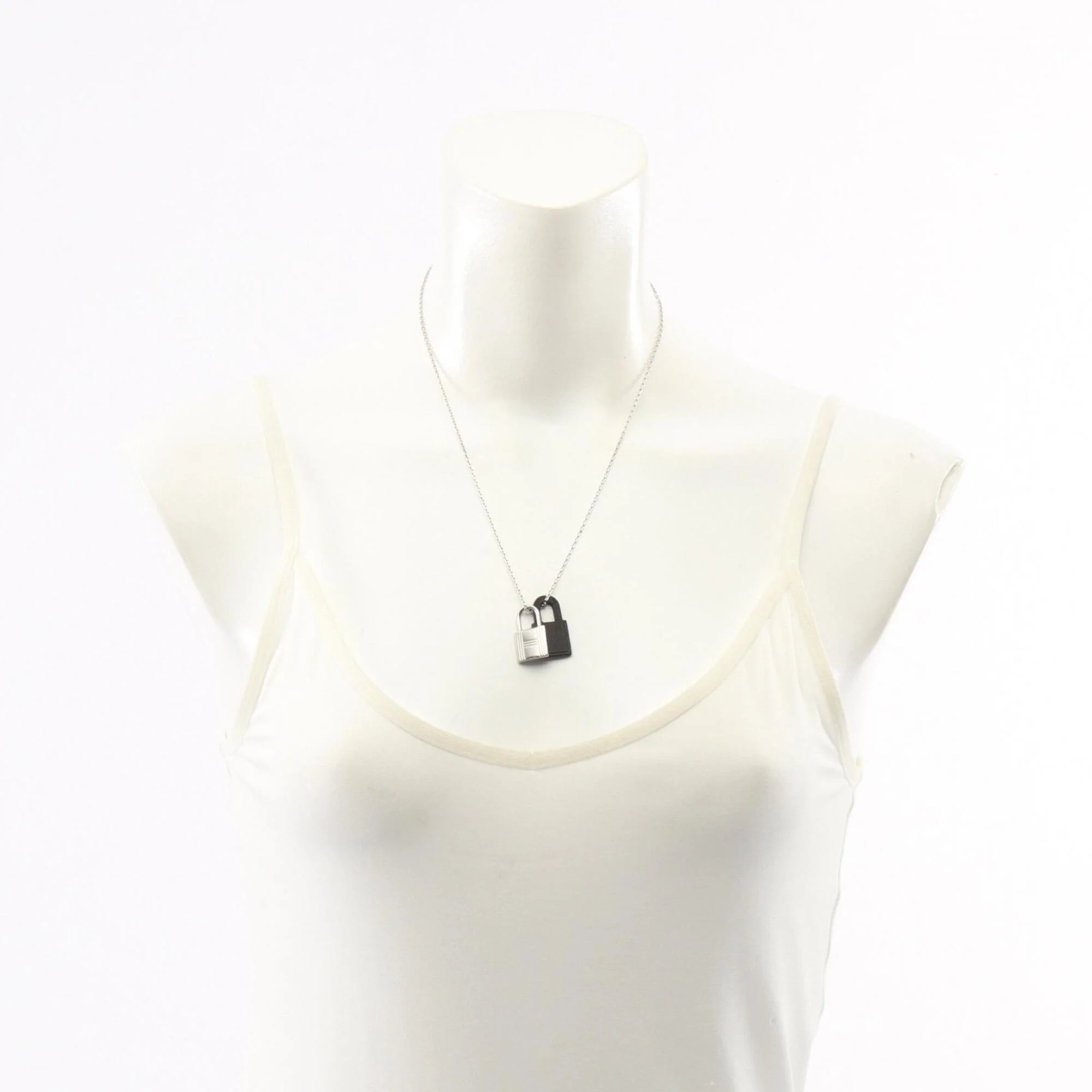 Pendant Necklace Stainless Steel and Swift Leather - Image 7