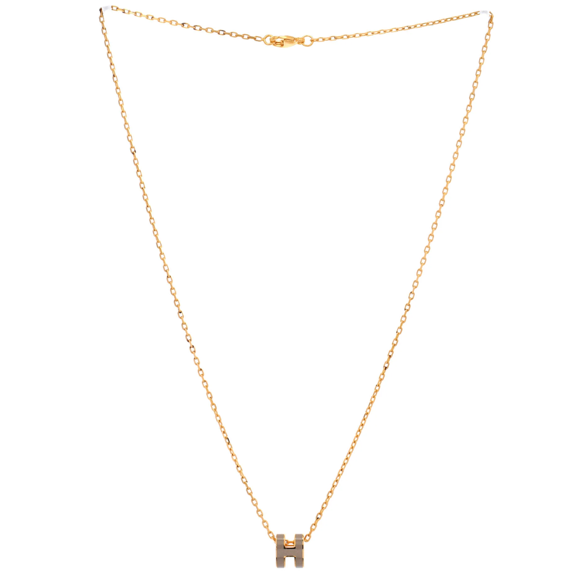 Pop H Pendant Chain Necklace Metal and Enamel Mini - Image 2