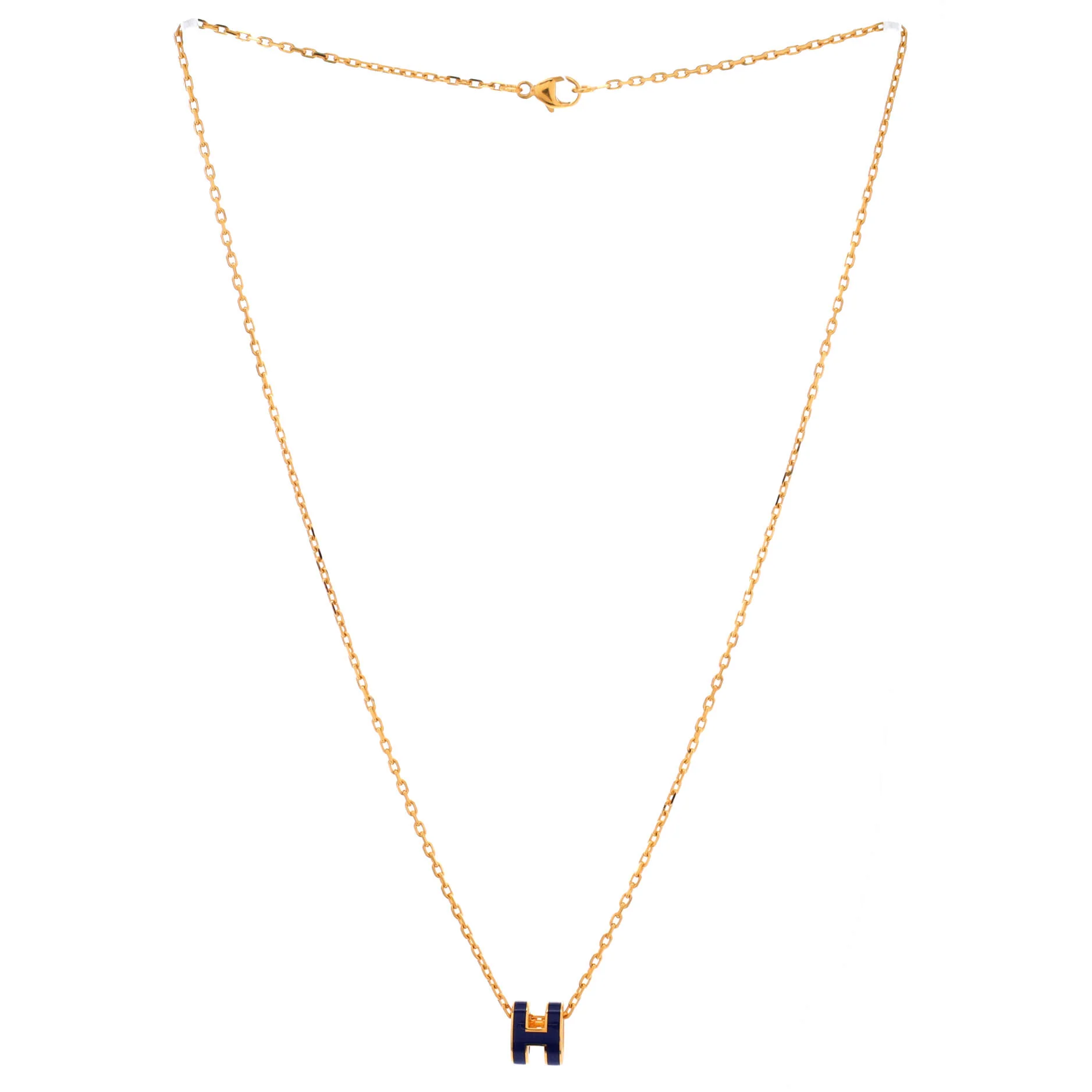 Pop H Pendant Chain Necklace Metal and Enamel Mini - Image 2