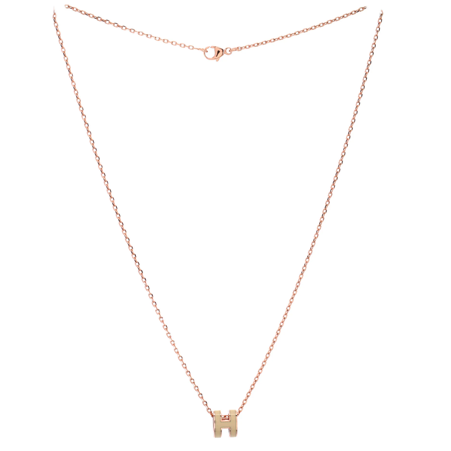Pop H Pendant Chain Necklace Metal and Enamel Mini - Image 2