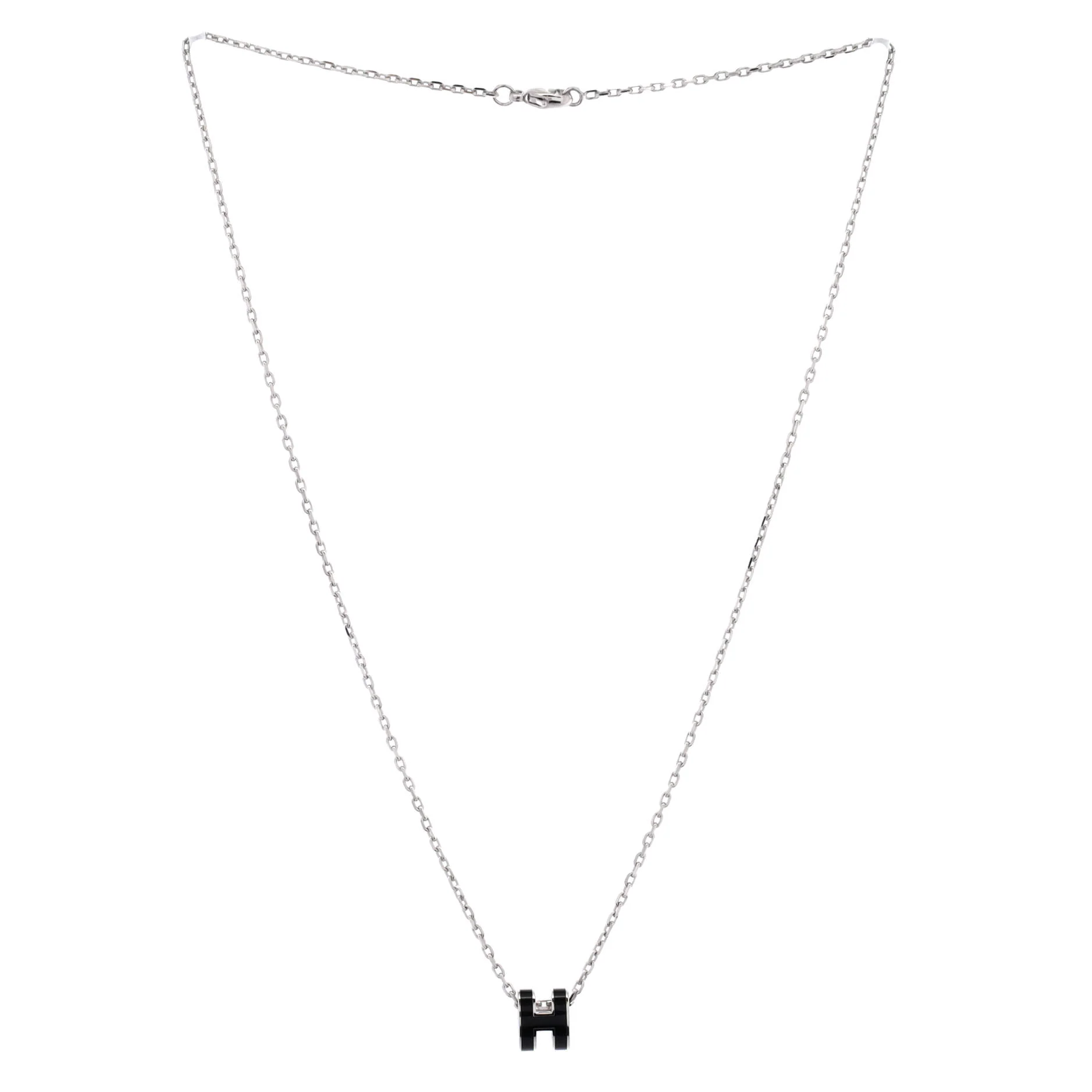 Pop H Pendant Chain Necklace Metal and Enamel Mini - Image 2