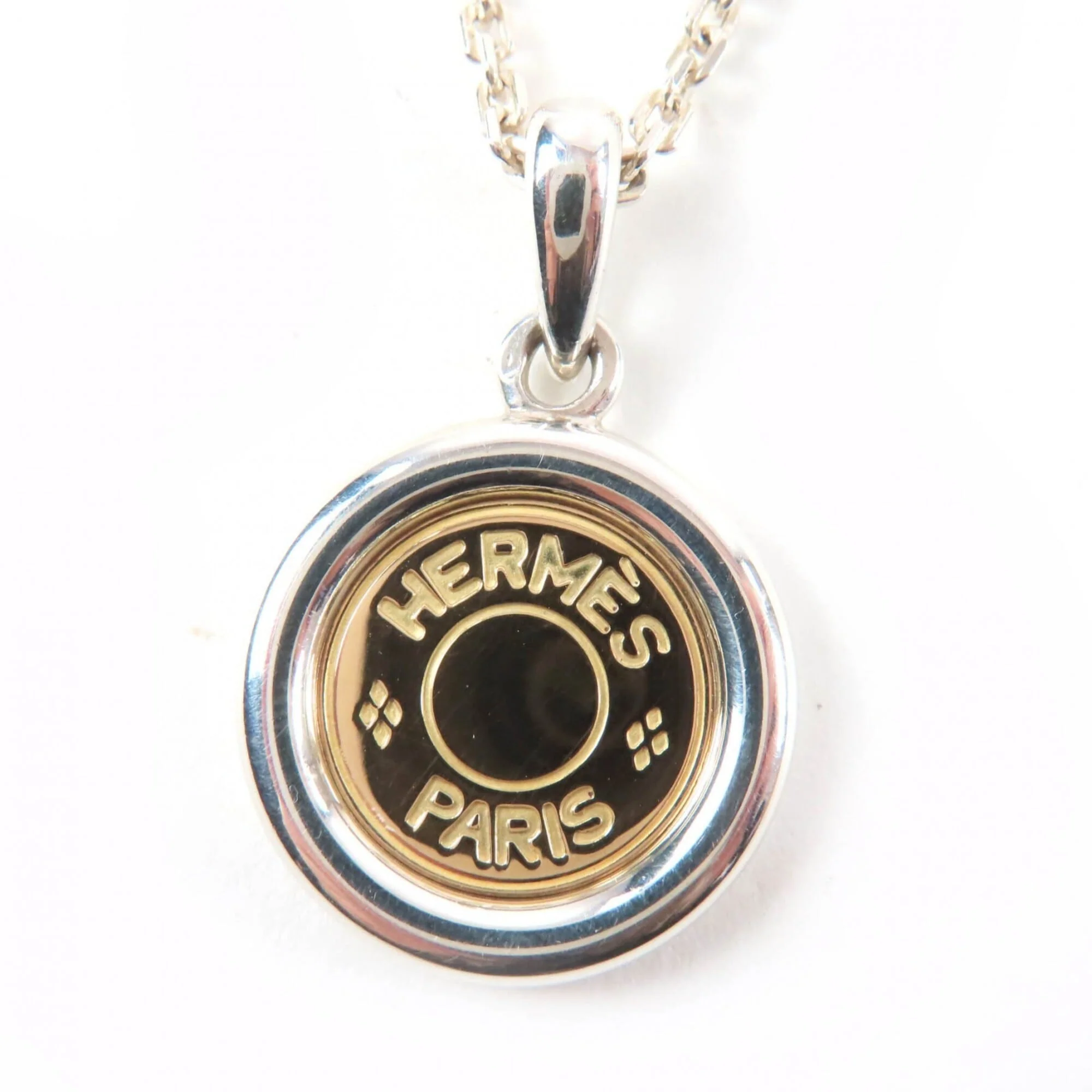 Sellier Pendant Necklace Sterling Silver and 18K Yellow Gold