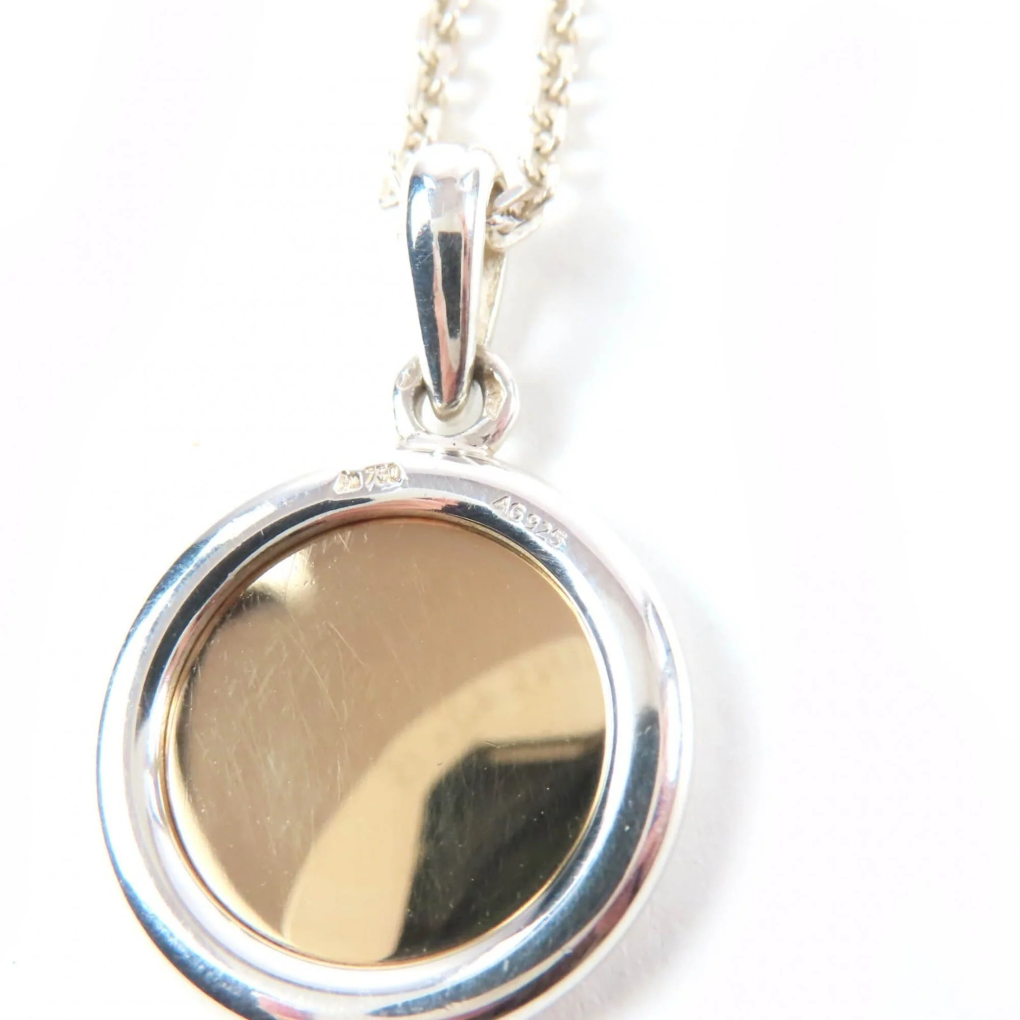 Sellier Pendant Necklace Sterling Silver and 18K Yellow Gold - Image 8