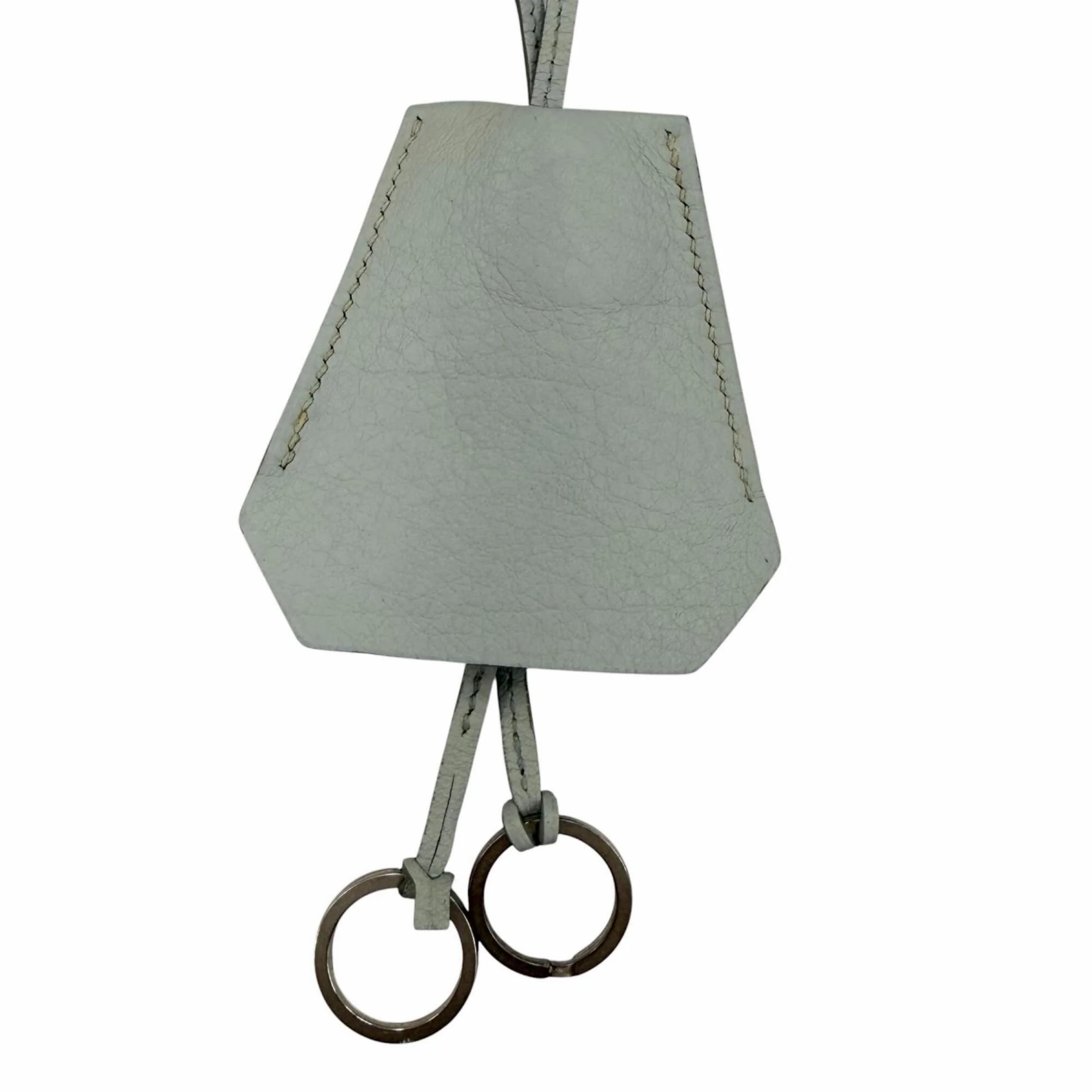 Vintage Pendant Necklace Leather Light Blue - Image 6