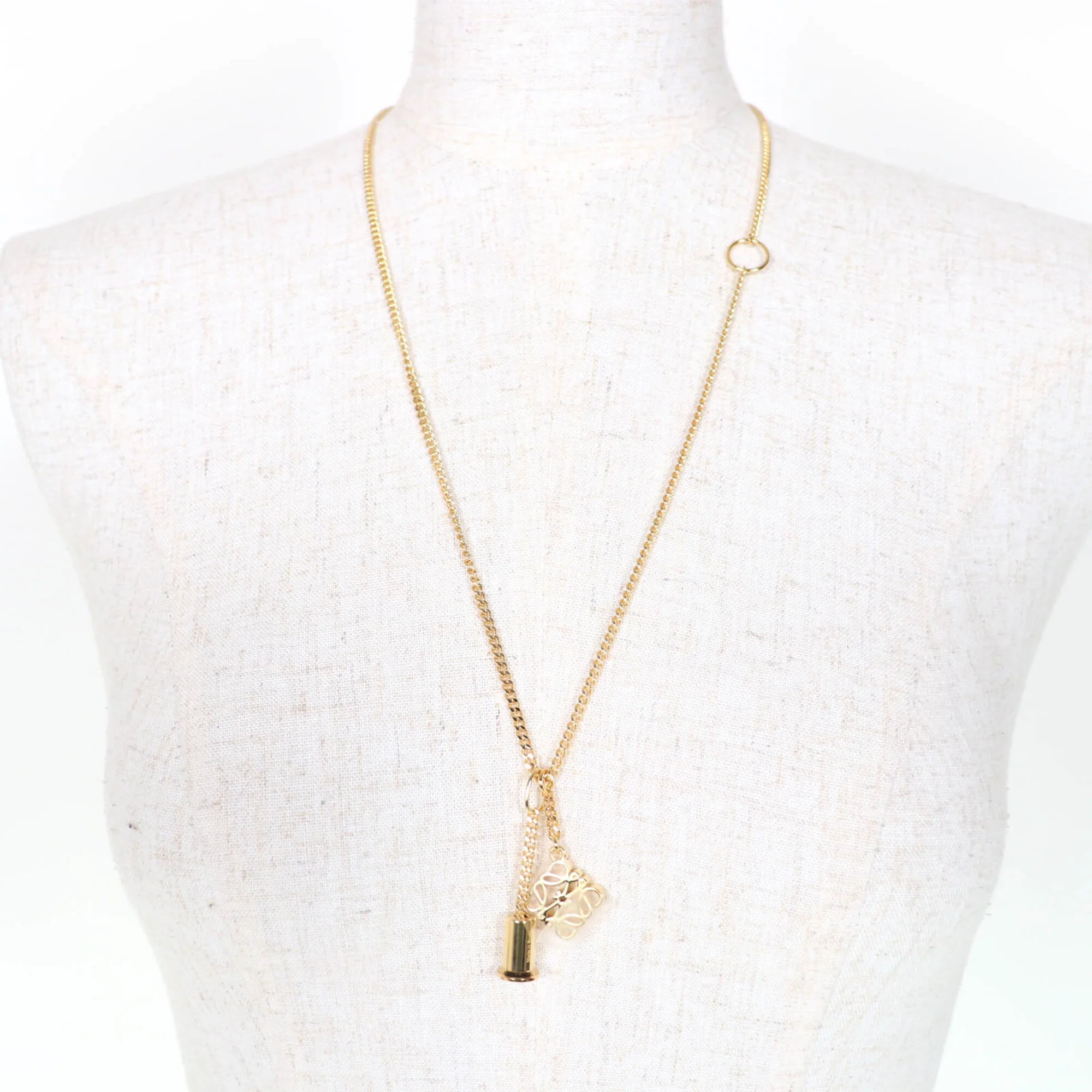 Anagram Cube Chain Pendant Necklace Gold - Image 4