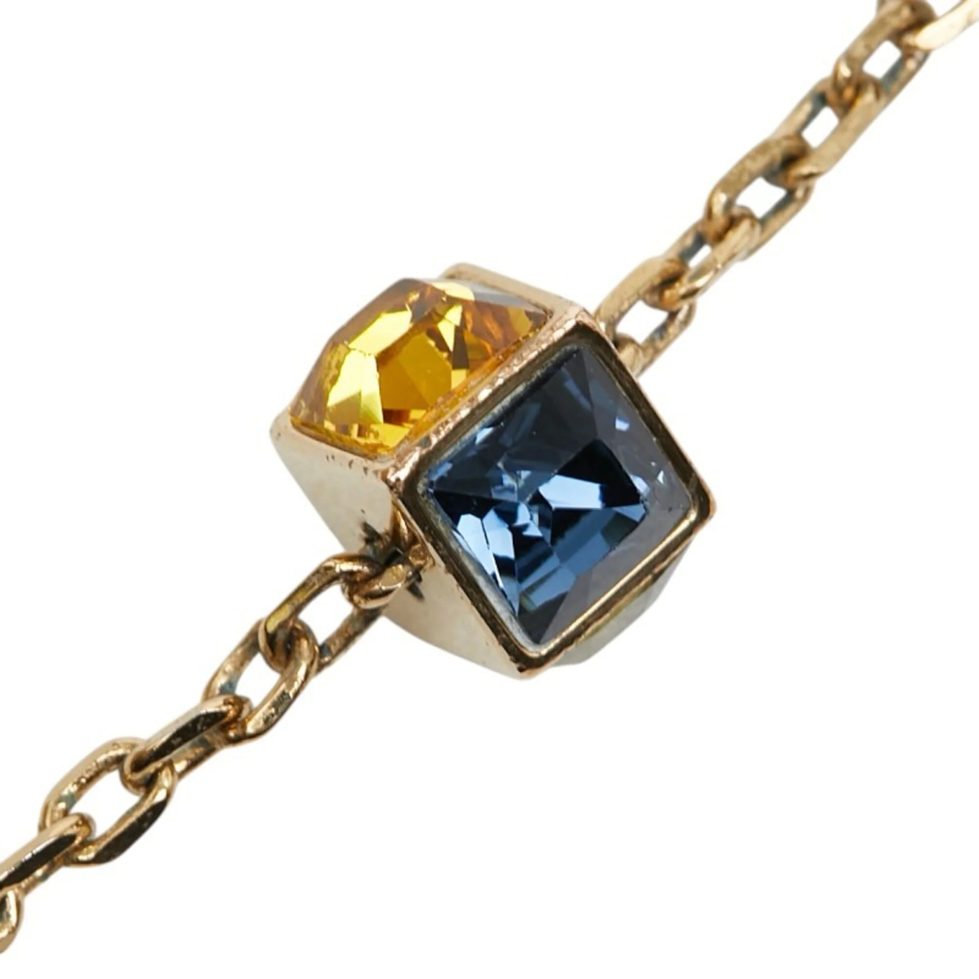 Collier Gamble Pendant Necklace Gold and Rhinestone - Image 5