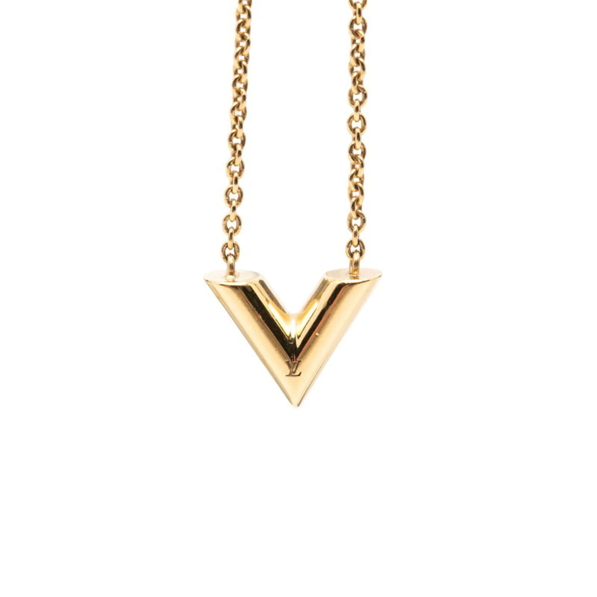 Essential V Chain Pendant Necklace Gold