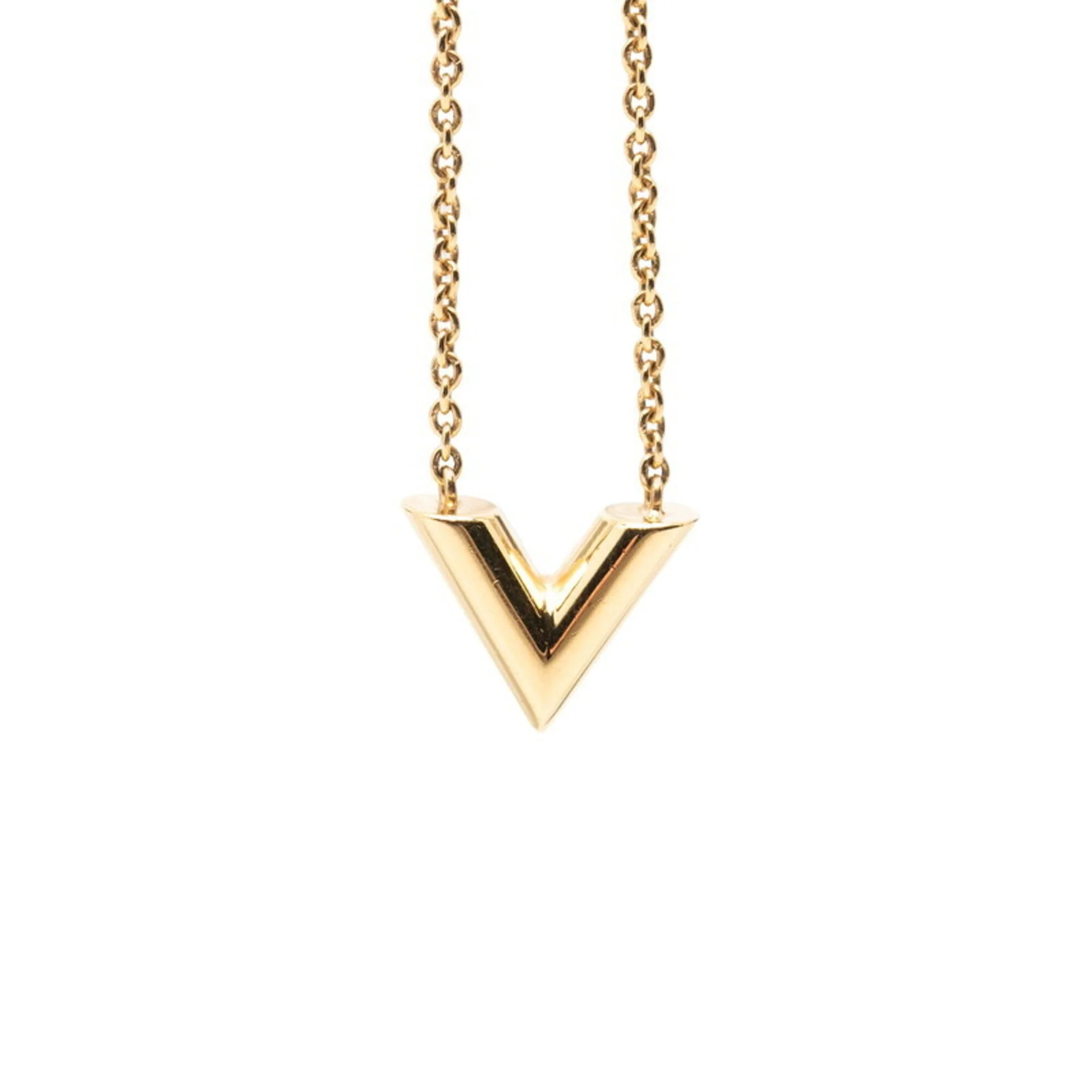 Essential V Chain Pendant Necklace Gold - Image 2