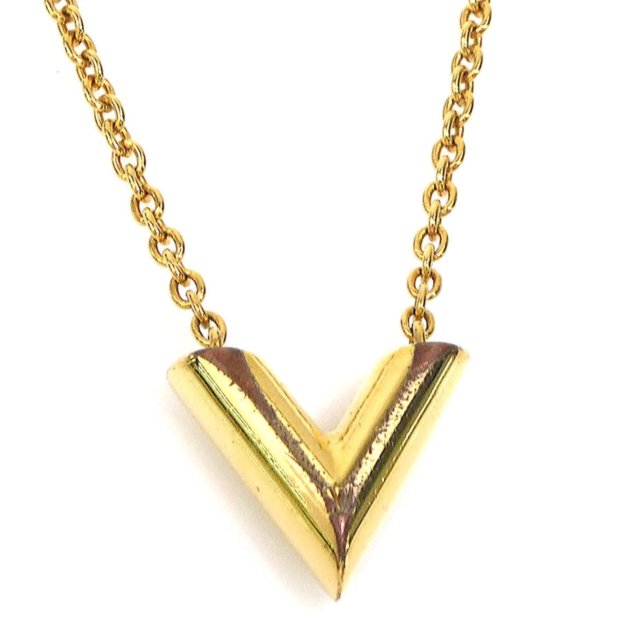 Essential V Pendant Necklace Metal Gold