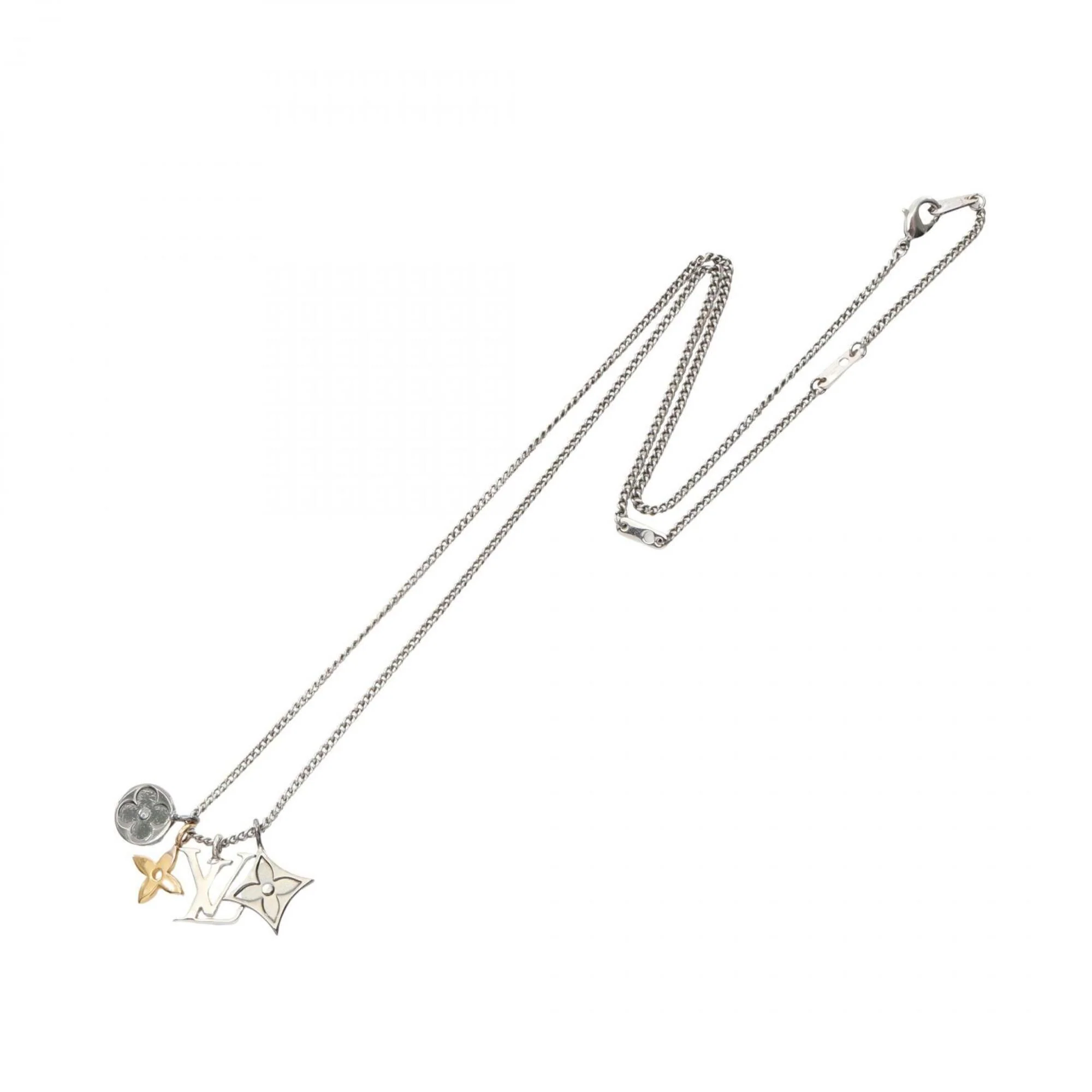 LV Instinct Pendant Necklace Gold and Stainless Steel - Image 3