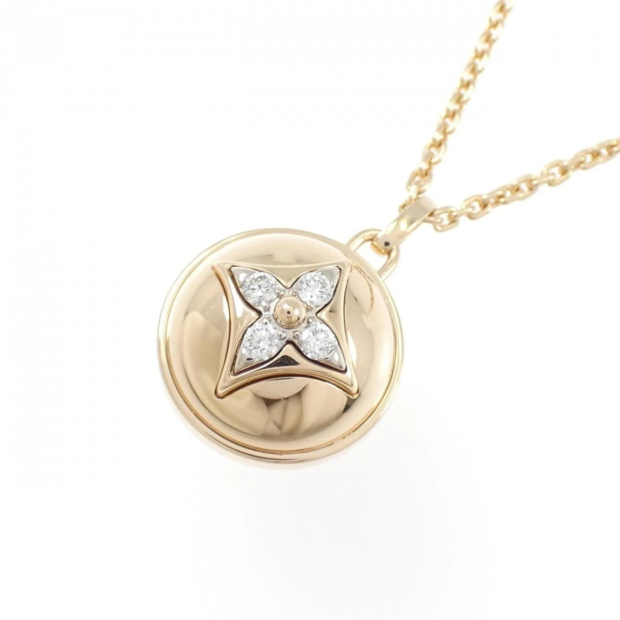 Pendant Necklace 18K Rose Gold and 18K White Gold with Diamond Mini - Image 3