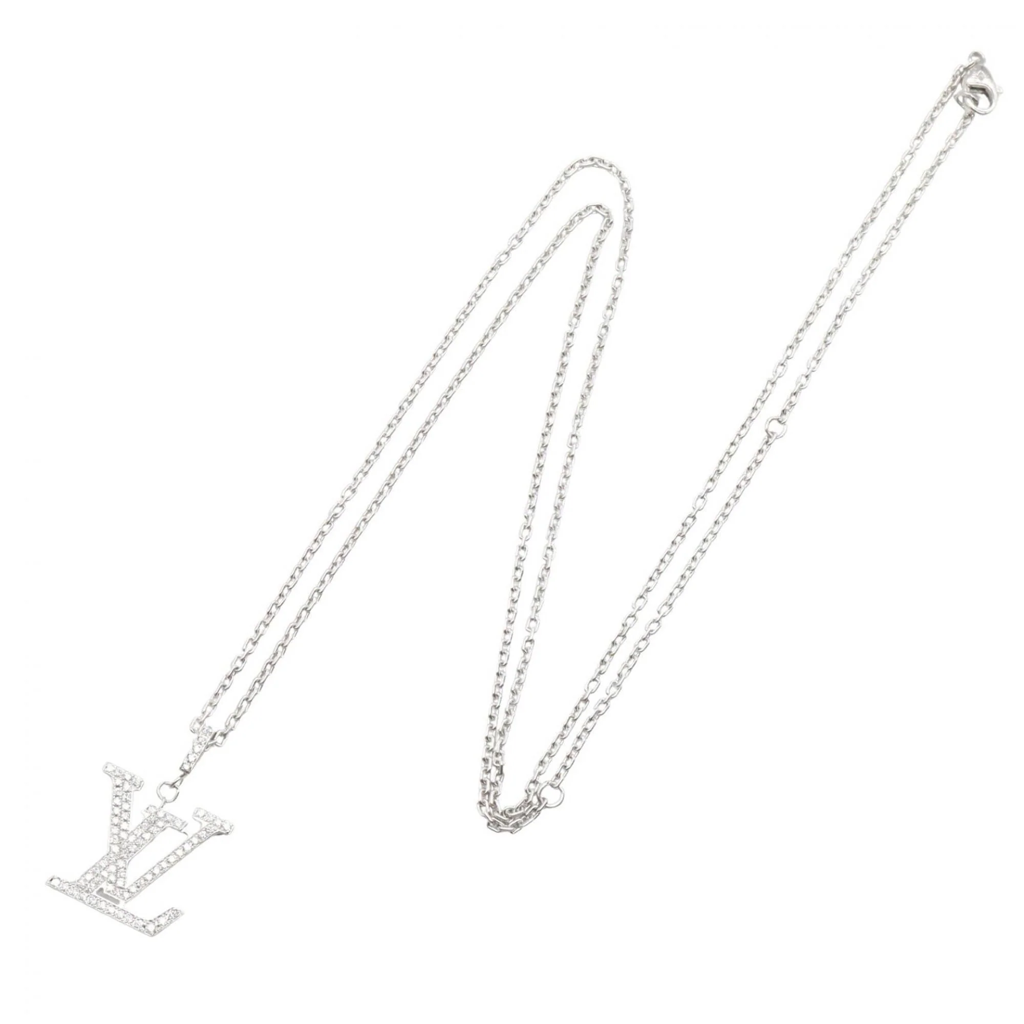 Pendant Necklace 18K White Gold with Diamond - Image 2
