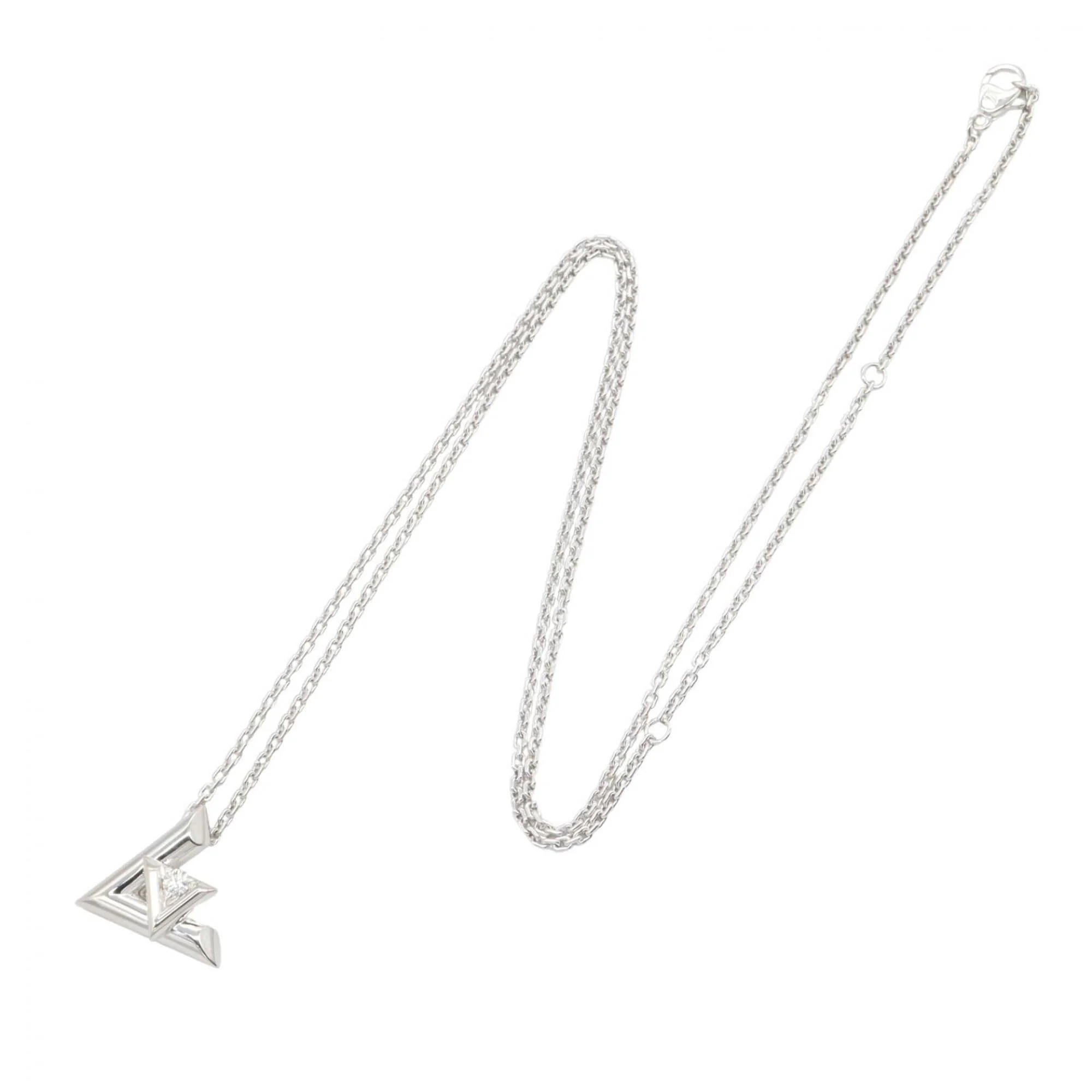 Pendant Necklace 18K White Gold with Diamond - Image 2