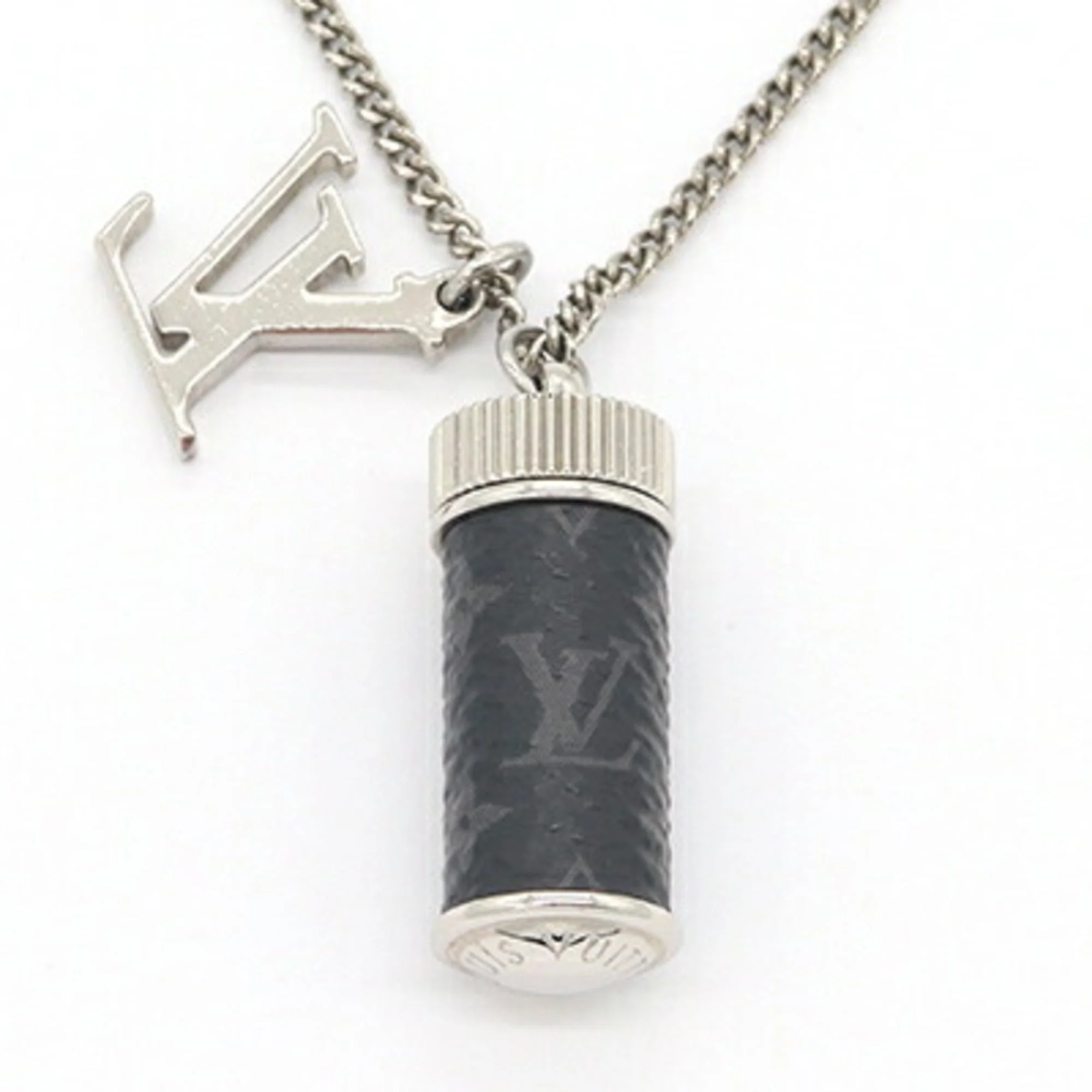 Pendant Necklace Leather and Metal - Image 2