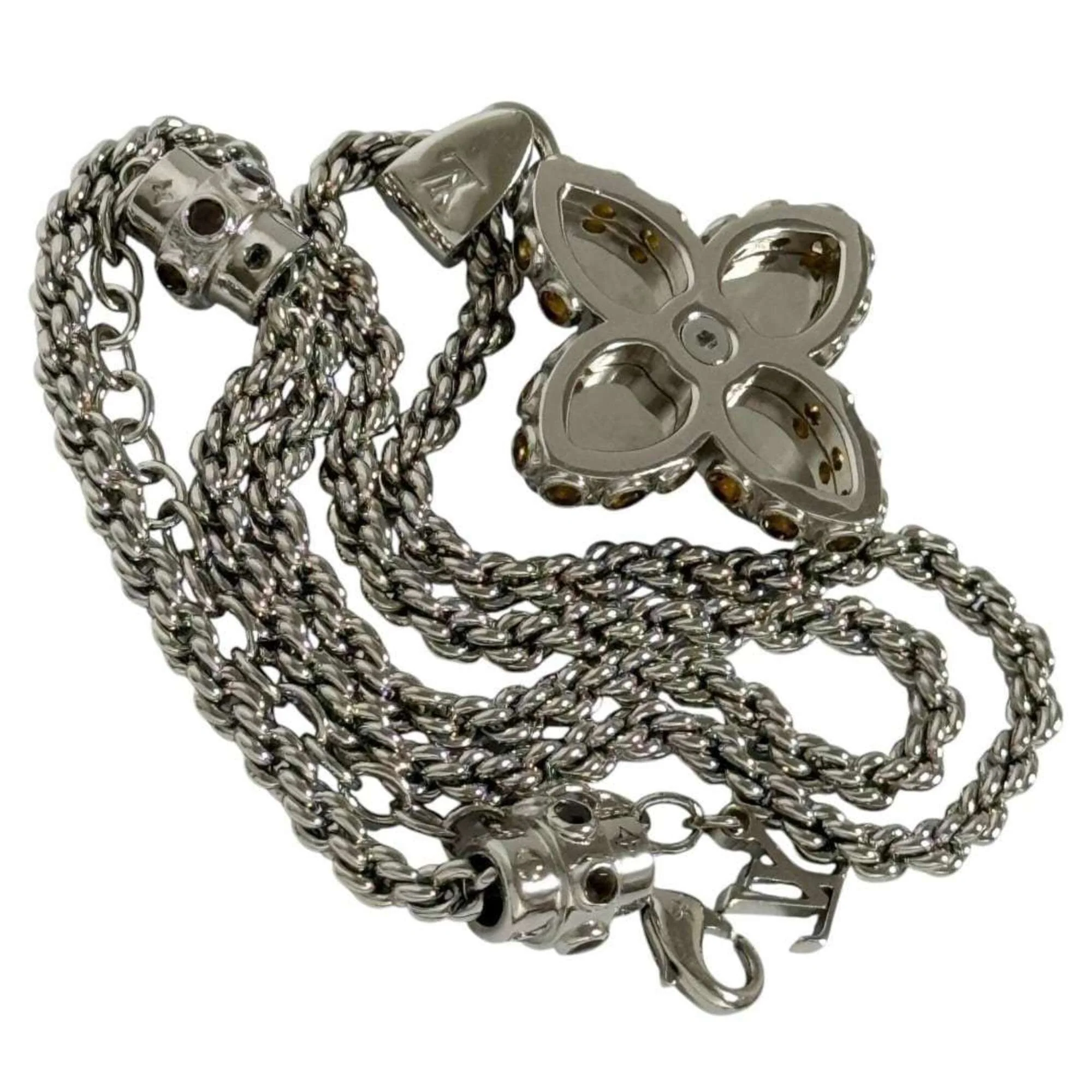 Pendant Necklace Metal and Rhinestone - Image 3