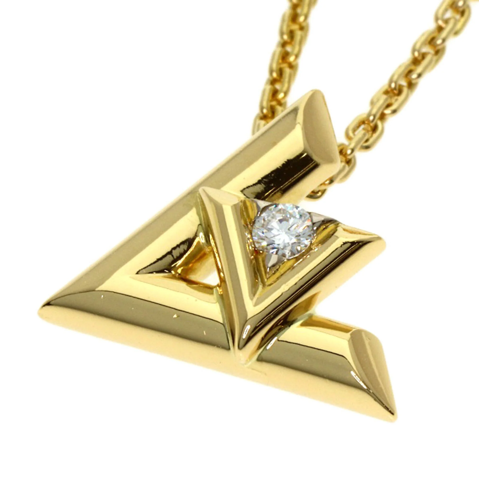 Volte One Pendant Necklace 18K Yellow Gold with Diamond Mini - Image 8