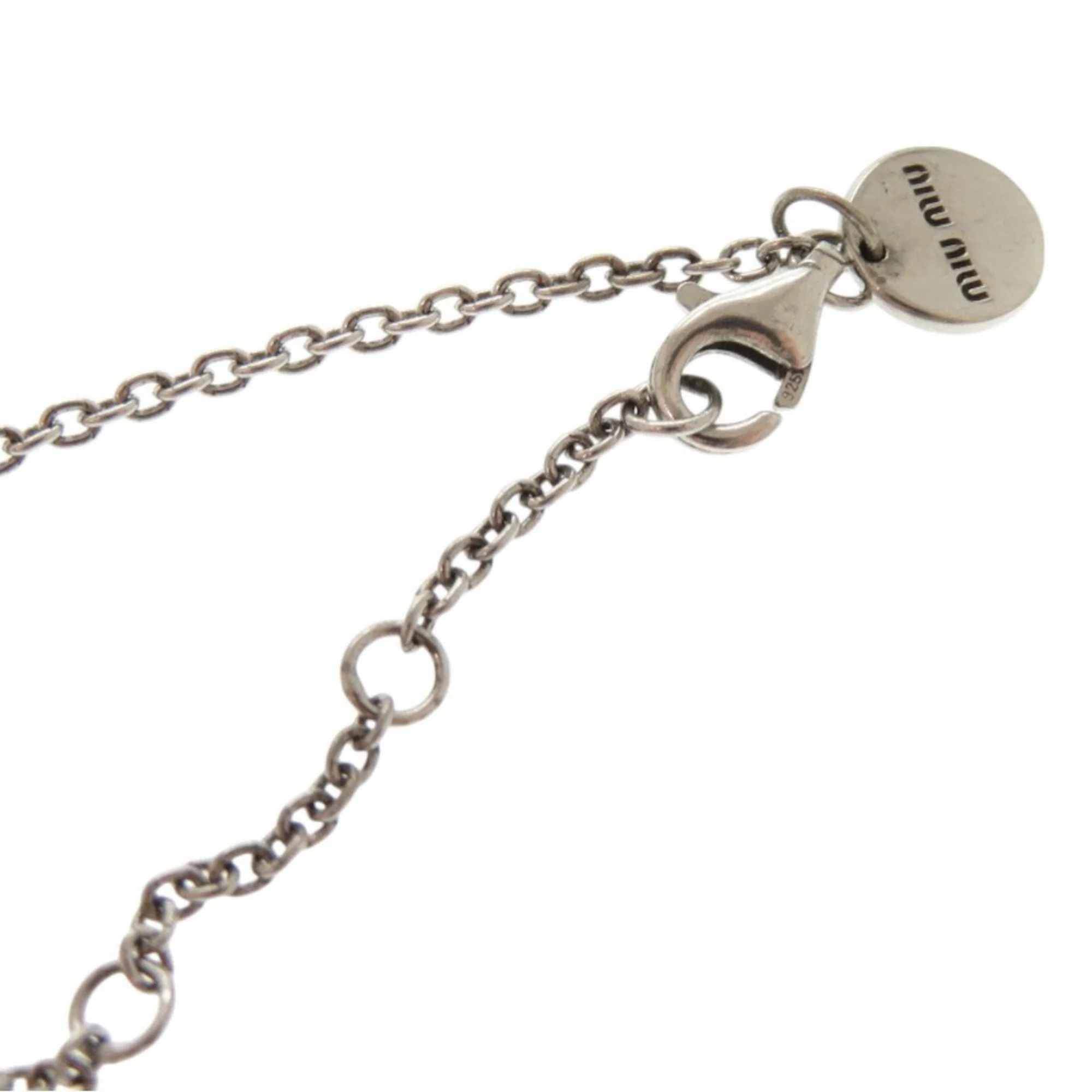 Pendant Necklace Sterling Silver and Rhinestone - Image 8