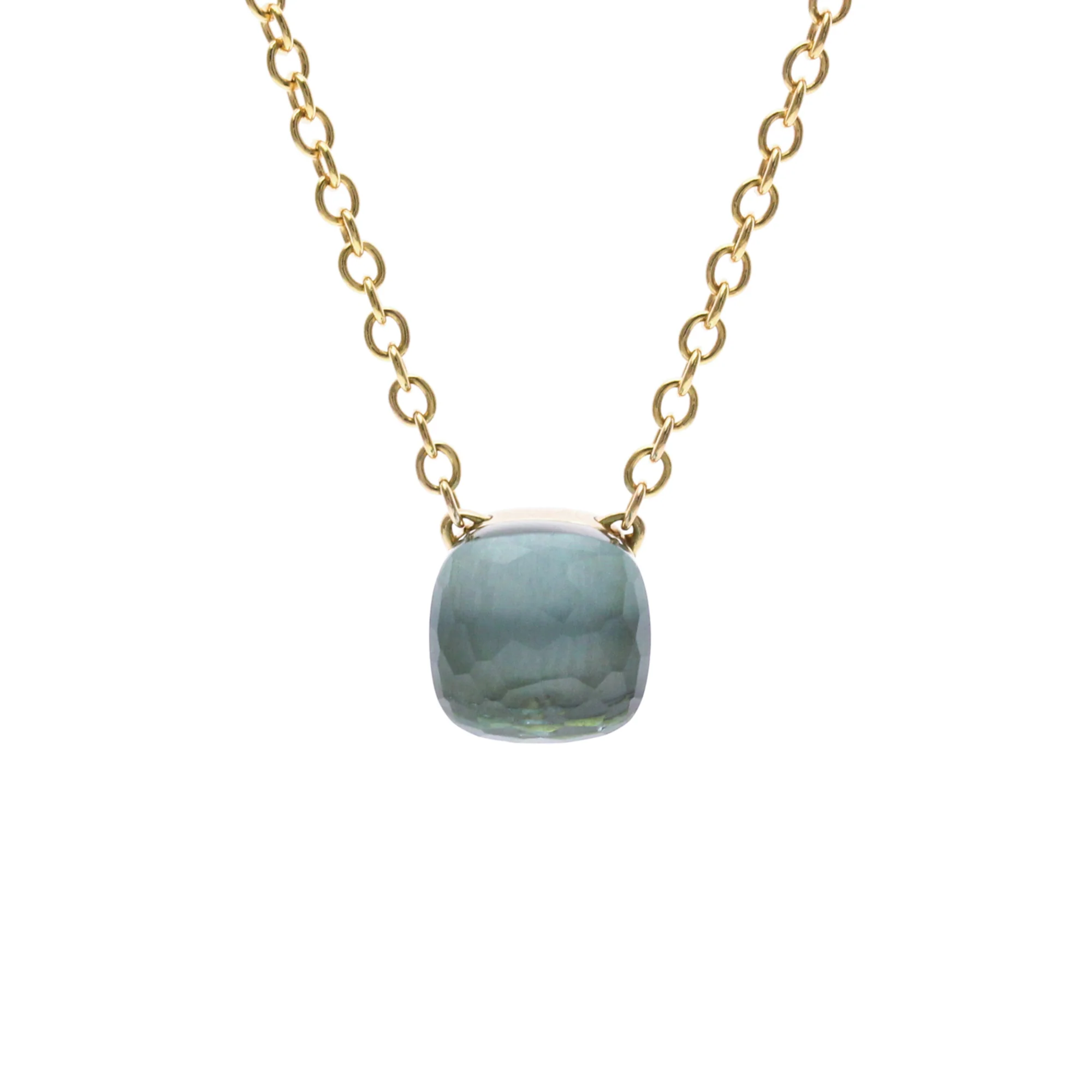Pendant Necklace 18K Rose Gold with Topaz