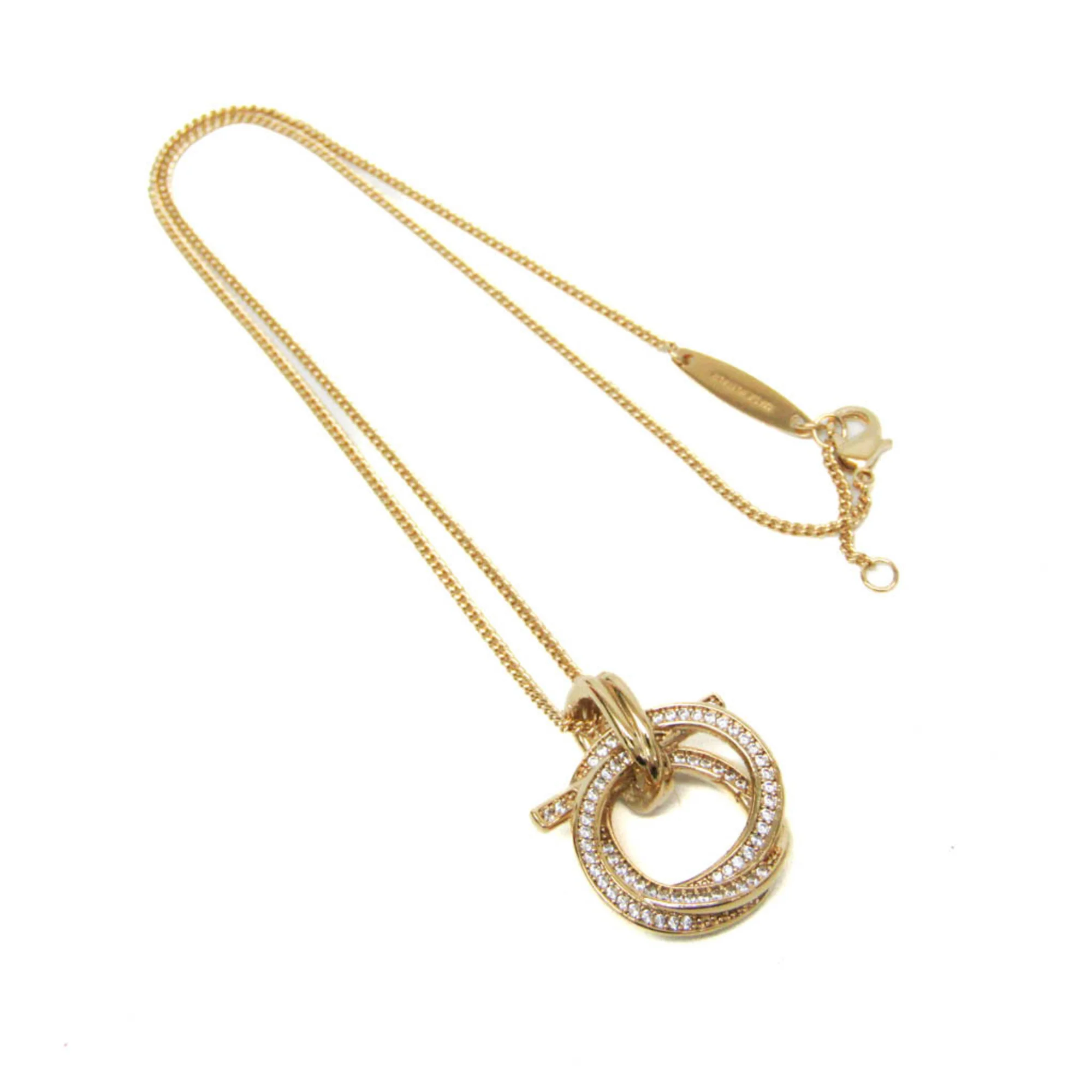 Gancini Pendant Necklace Gold and Rhinestone - Image 4