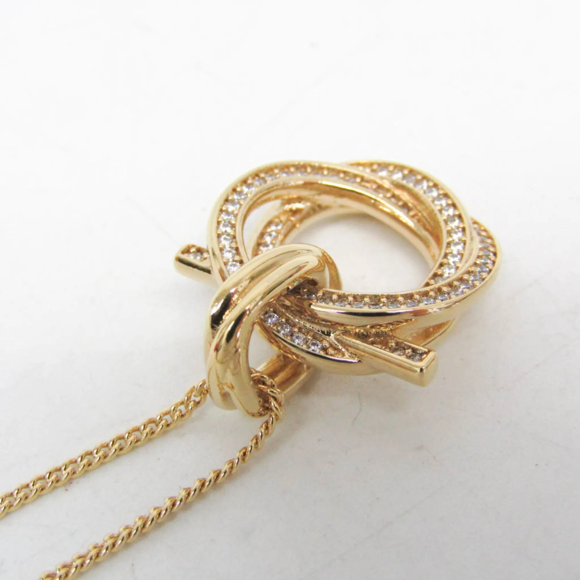 Gancini Pendant Necklace Gold and Rhinestone - Image 6