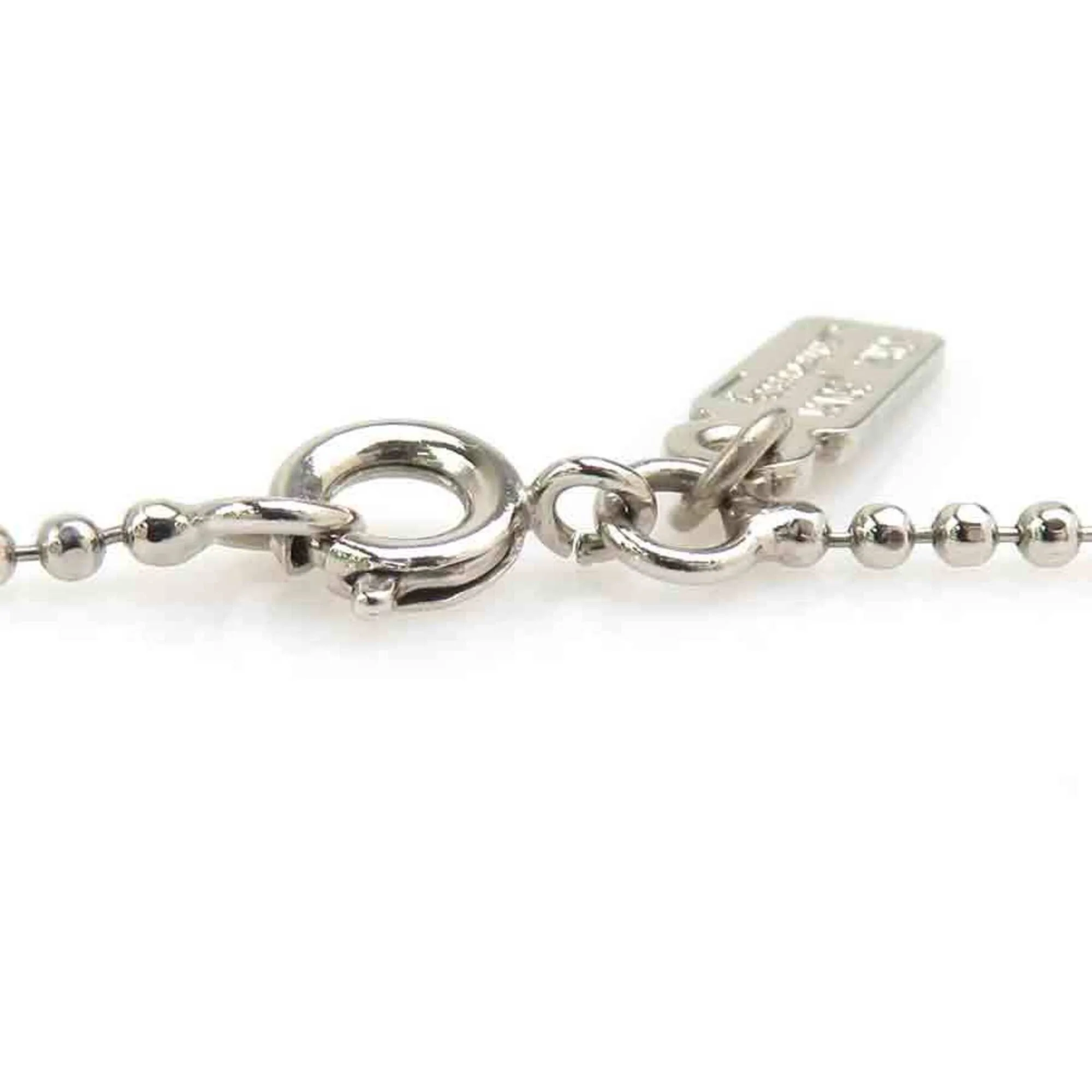 Pendant Necklace Metal and Rhinestone Silver - Image 7