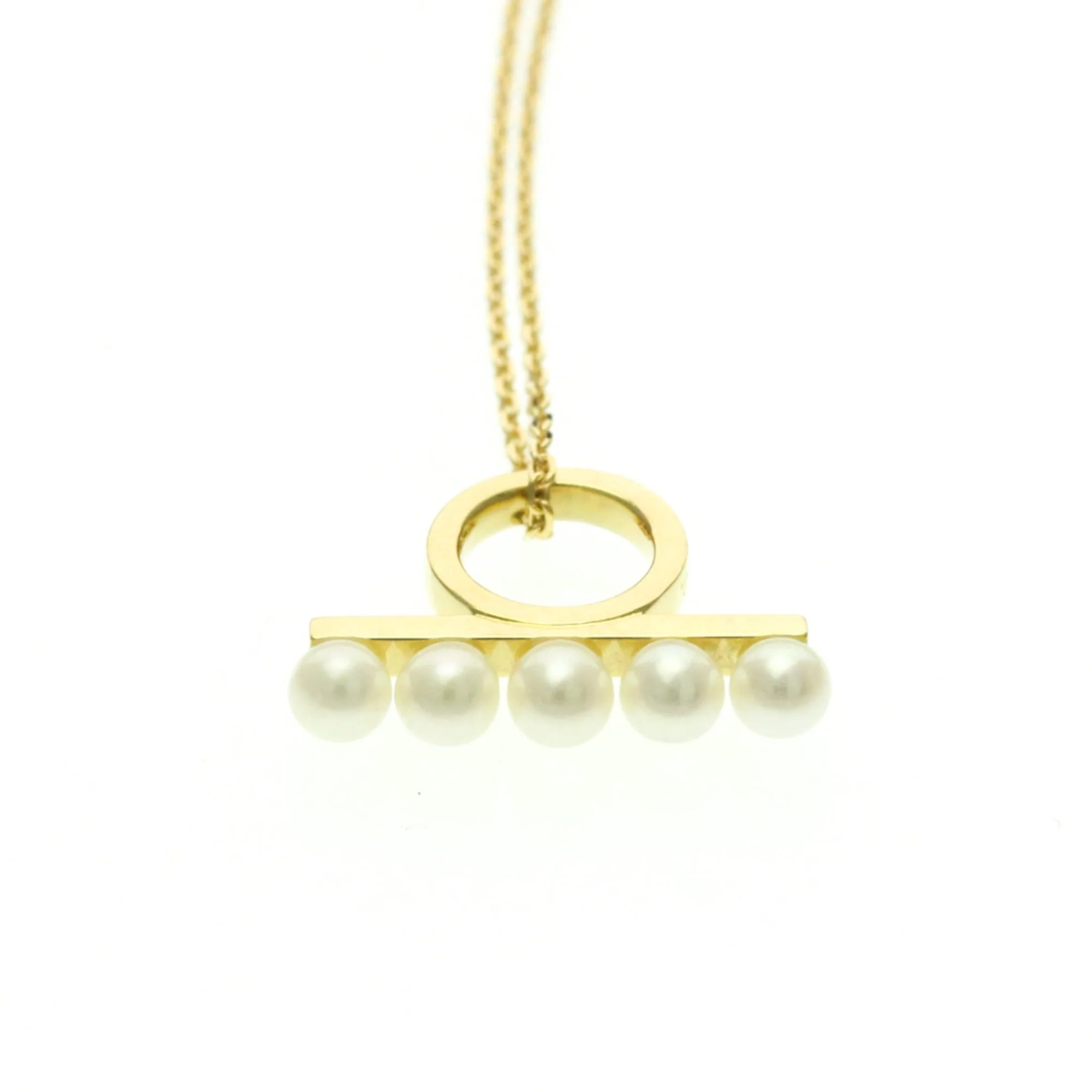 Balance Petite Pendant Necklace 18K Yellow Gold with Pearl - Image 3