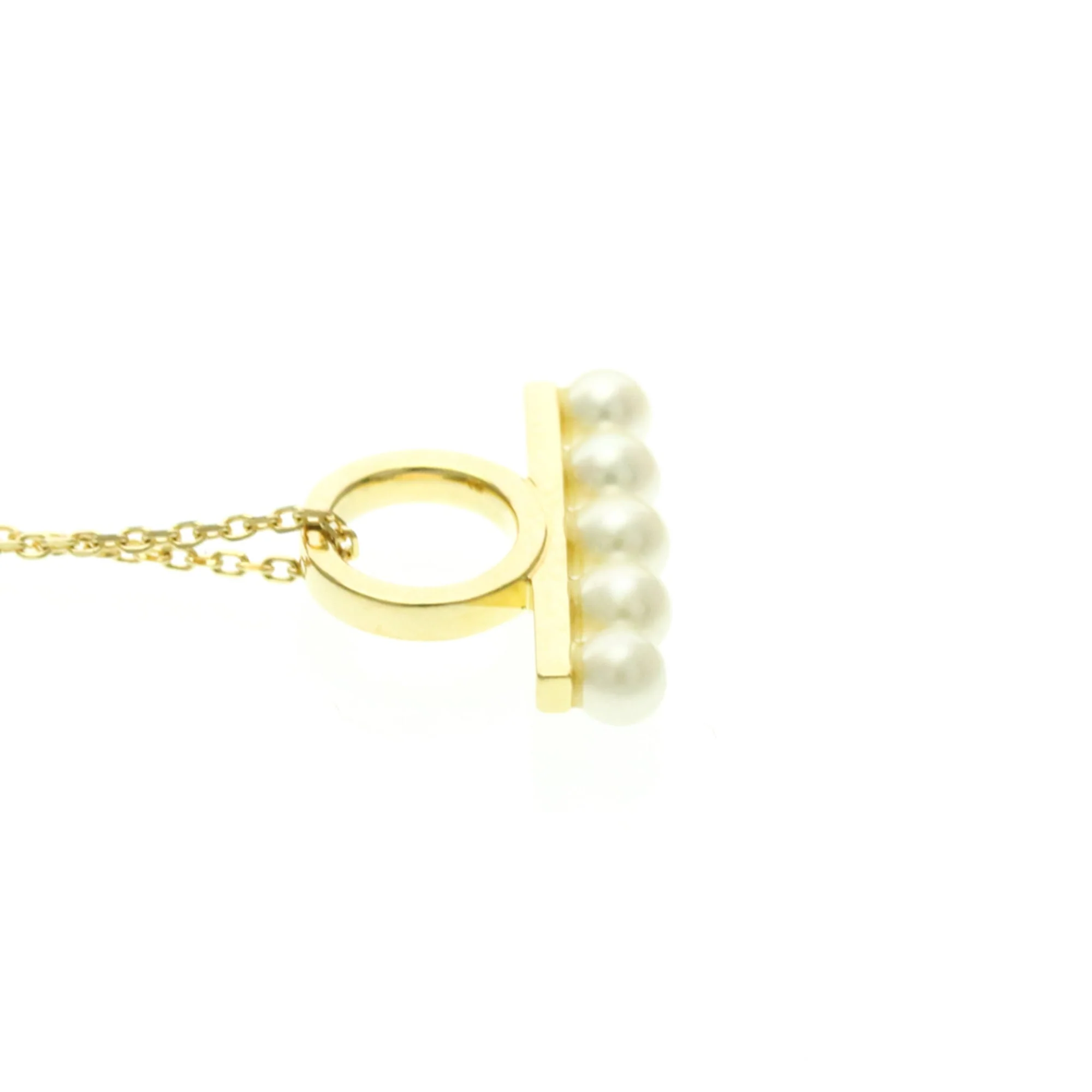 Balance Petite Pendant Necklace 18K Yellow Gold with Pearl - Image 4