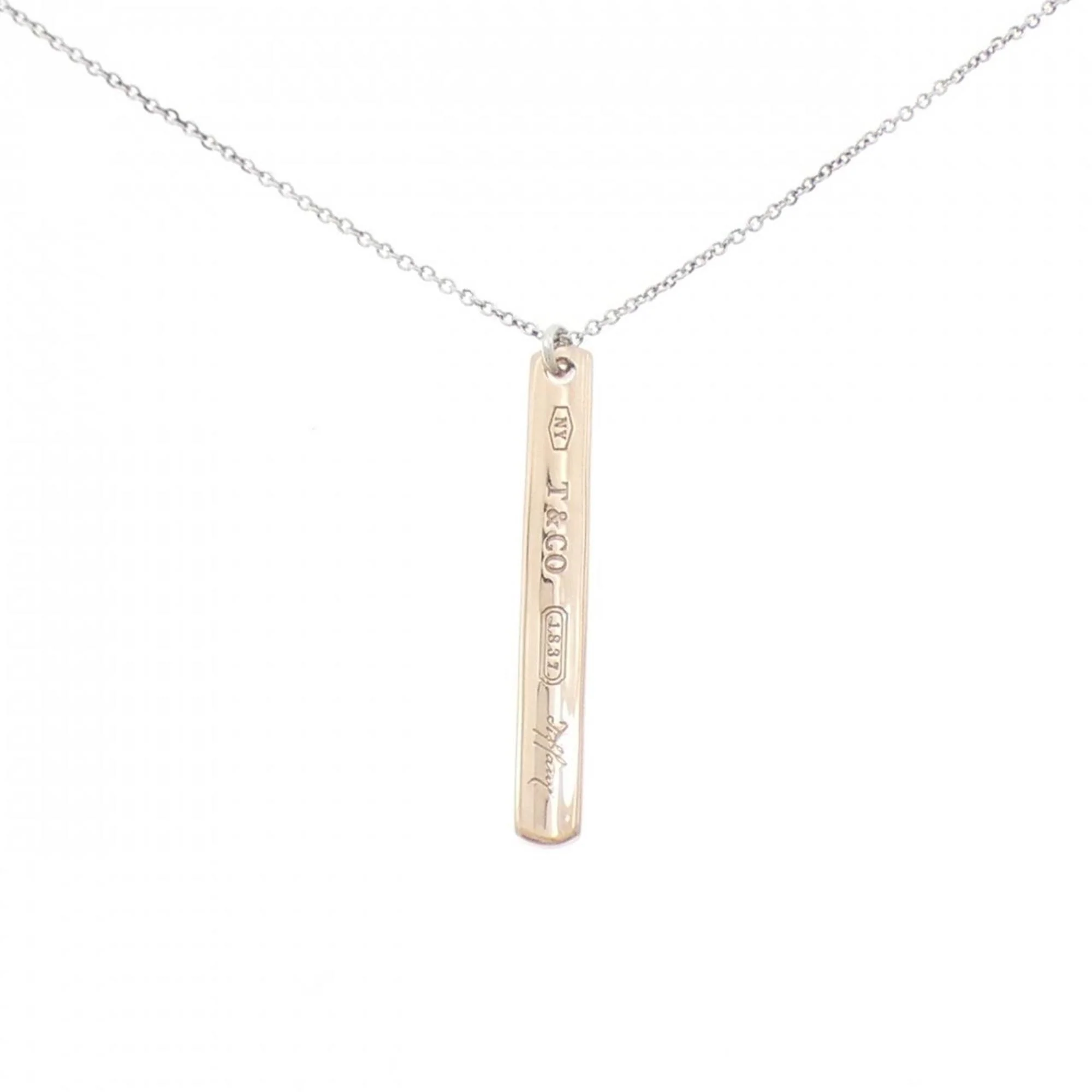 1837 Bar Pendant Necklace Sterling Silver Small