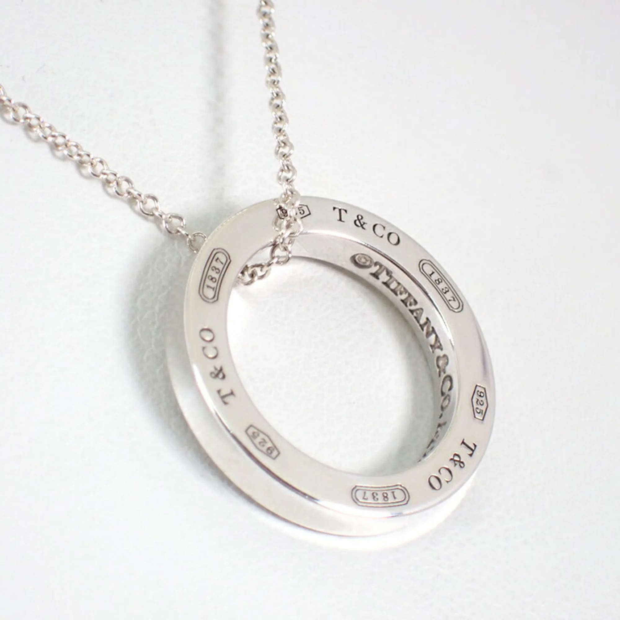 1837 Circle Pendant Necklace Metal and Sterling Silver - Image 4