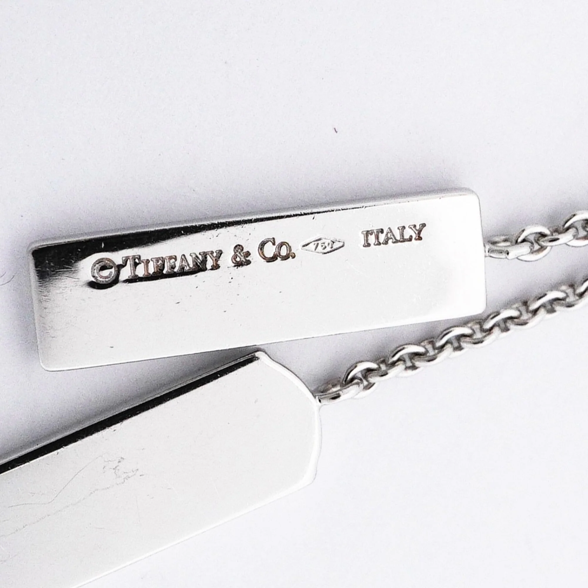 1837 Double Bar Pendant Necklace 18K White Gold with Diamond - Image 6