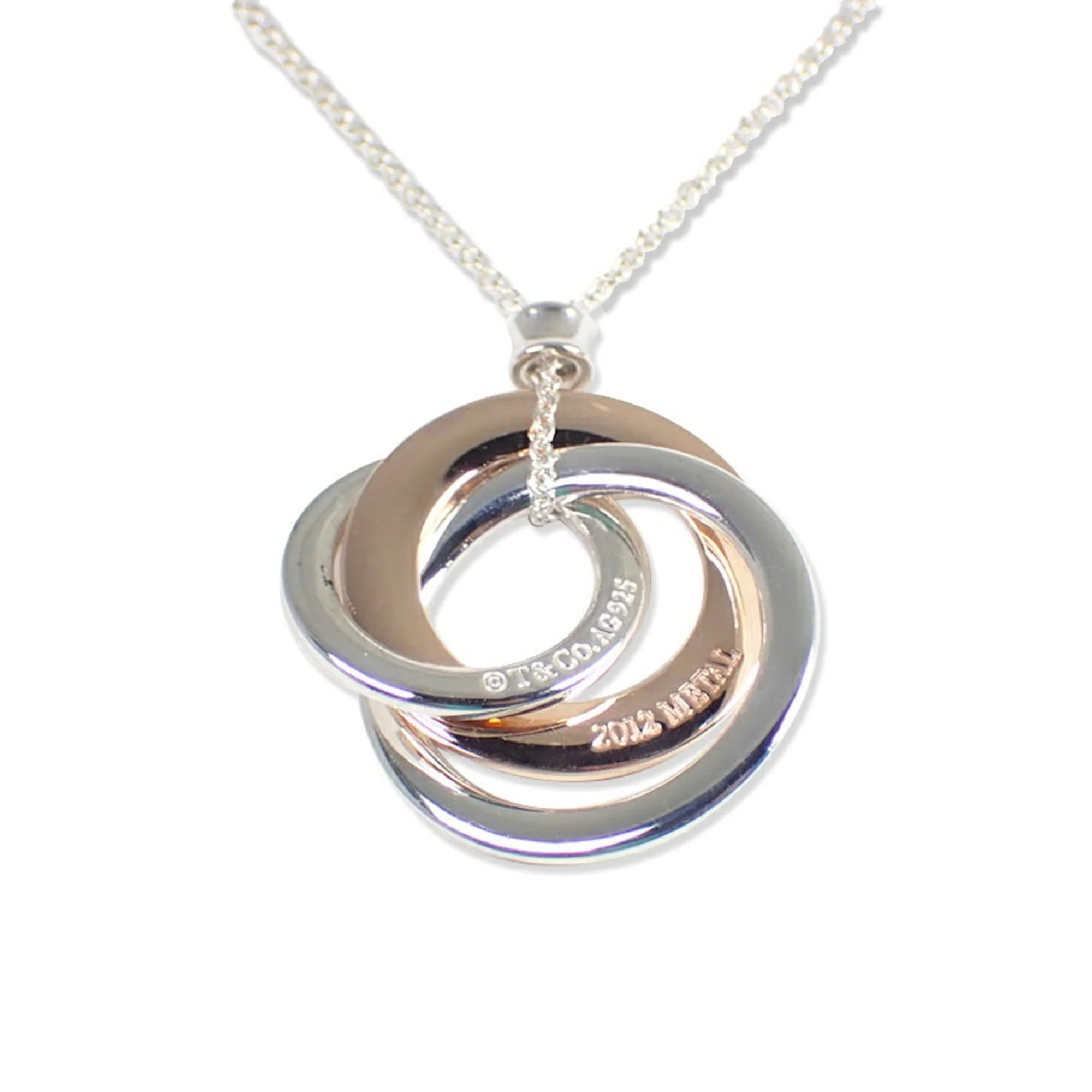 1837 Interlocking Circle Pendant Necklace Metal and Sterling Silver - Image 2