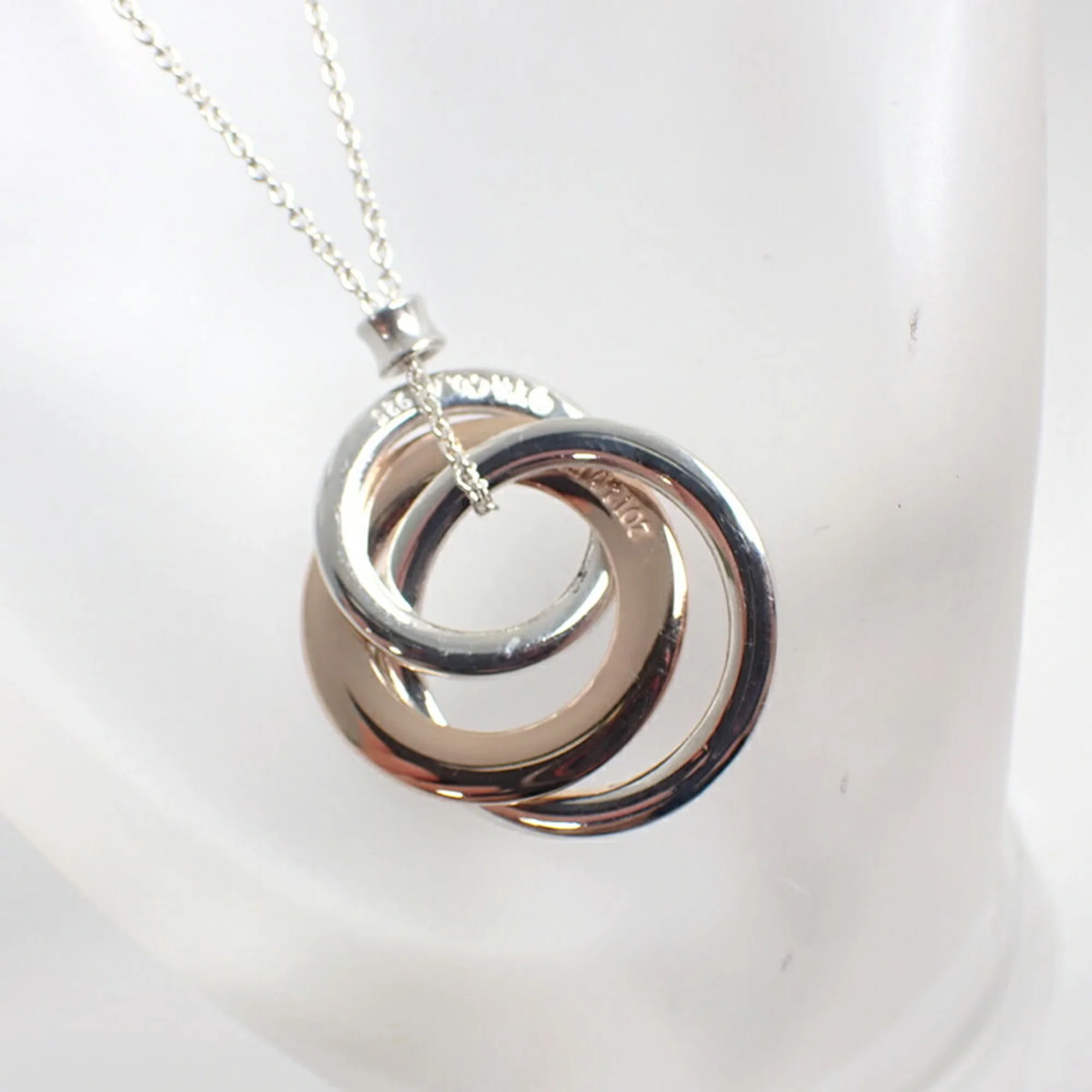 1837 Interlocking Circle Pendant Necklace Metal and Sterling Silver - Image 6