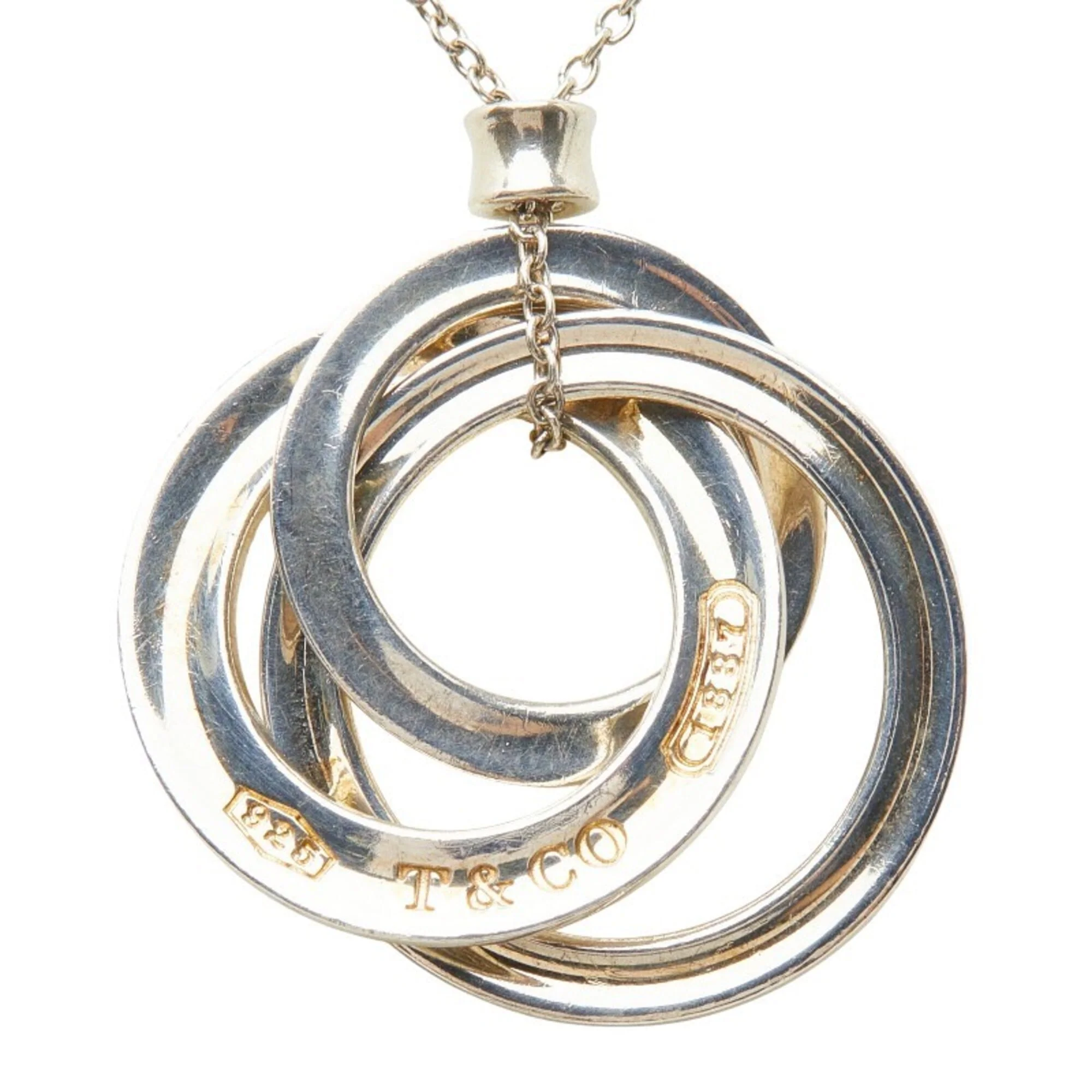 1837 Interlocking Circle Pendant Necklace Sterling Silver - Image 3