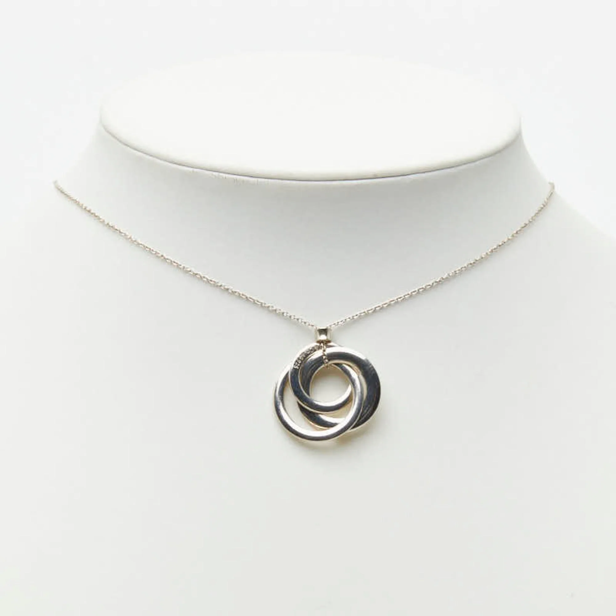 1837 Interlocking Circle Pendant Necklace Sterling Silver - Image 7
