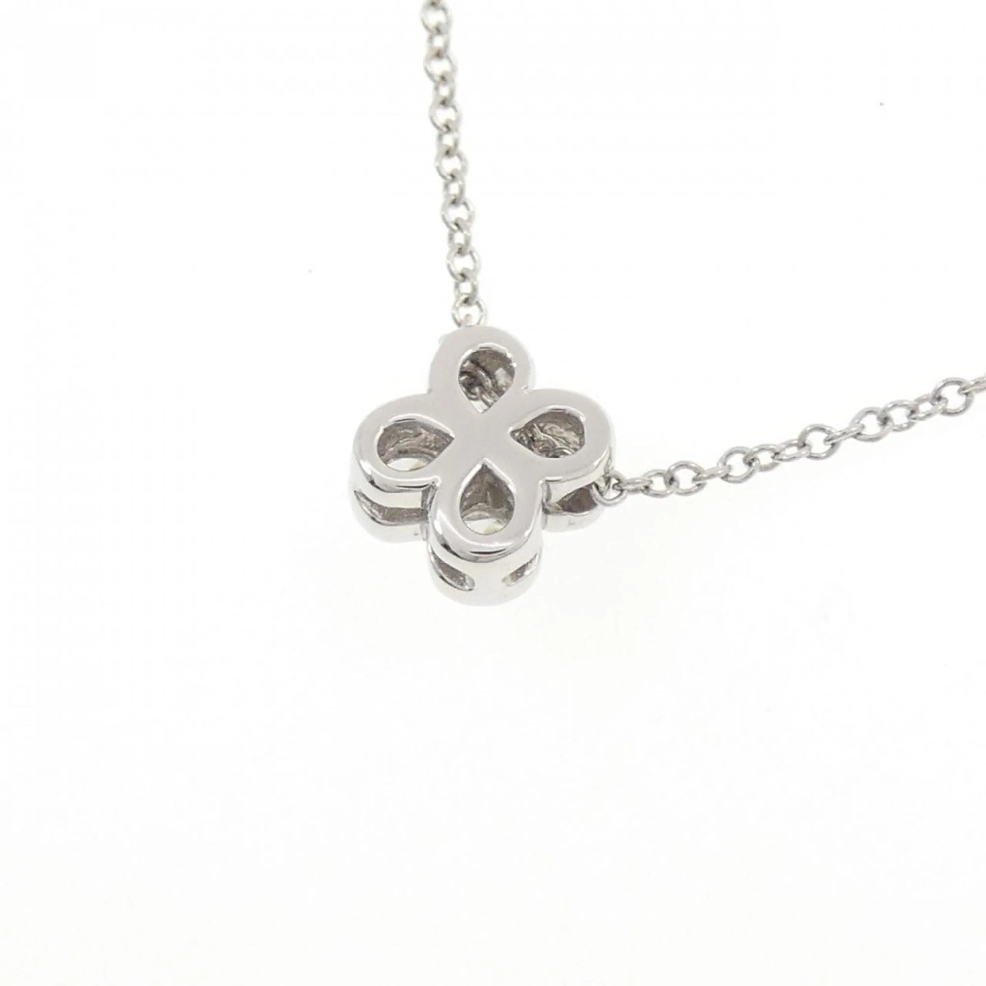 4 Bezel Pendant Necklace Platinum with Diamond - Image 4