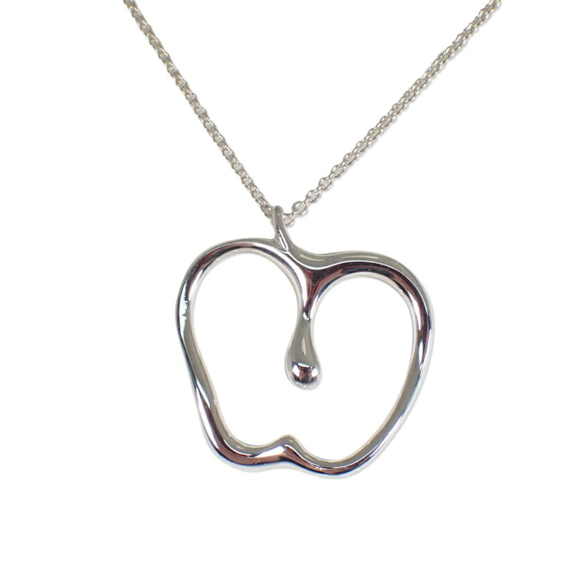 Apple Long Pendant Necklace Sterling Silver - Image 2