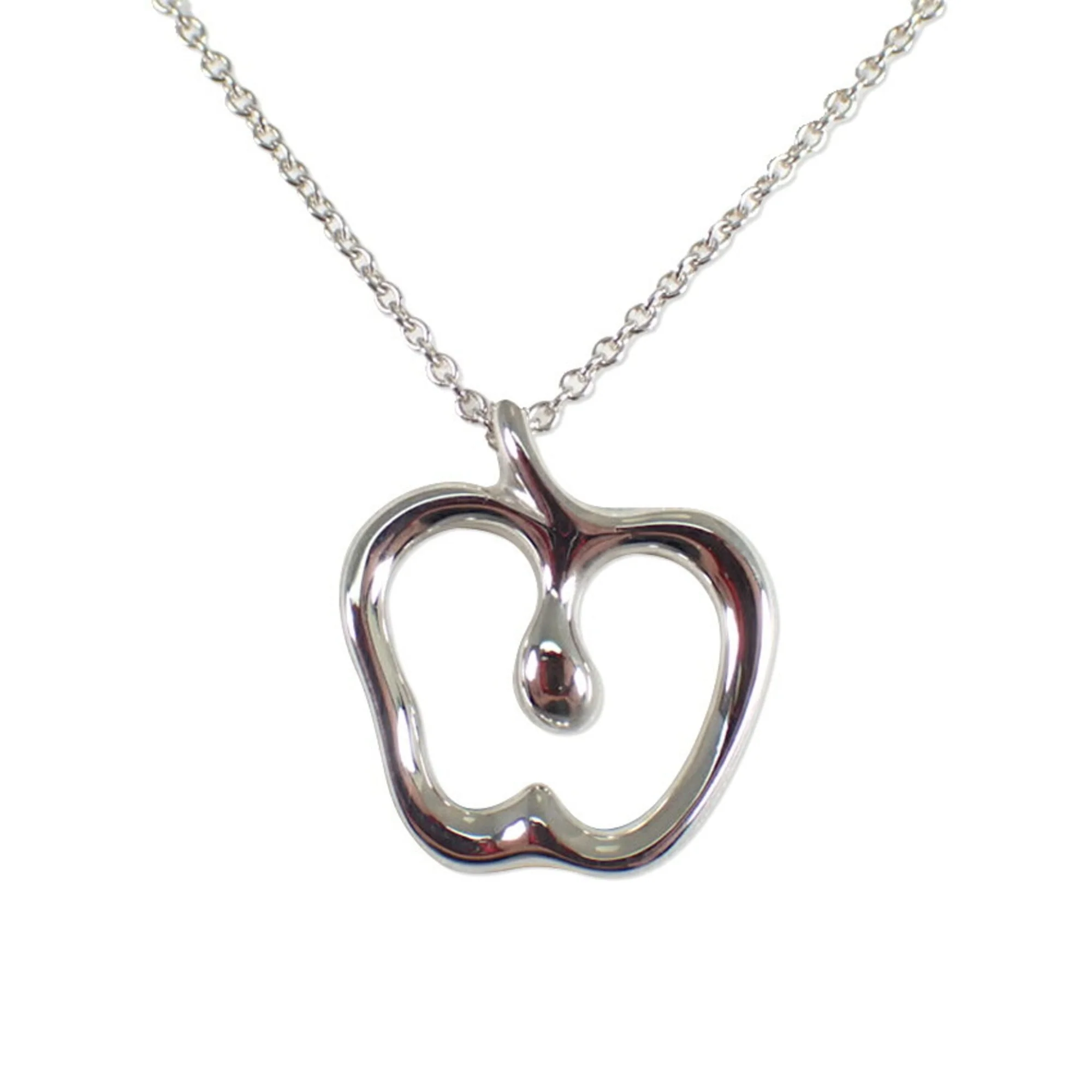 Apple Pendant Necklace Sterling Silver