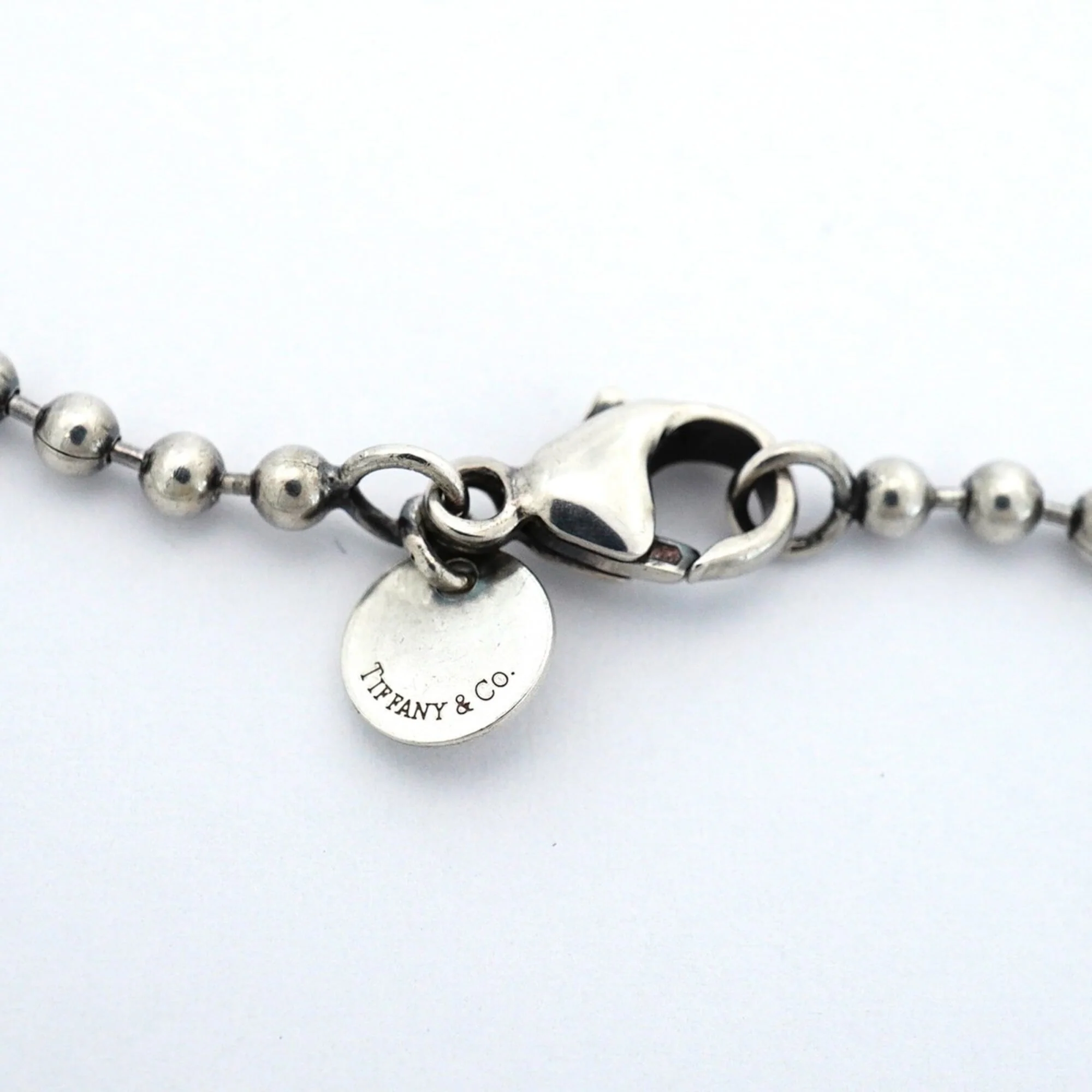 Ball Chain Oval Pendant Necklace Sterling Silver - Image 4