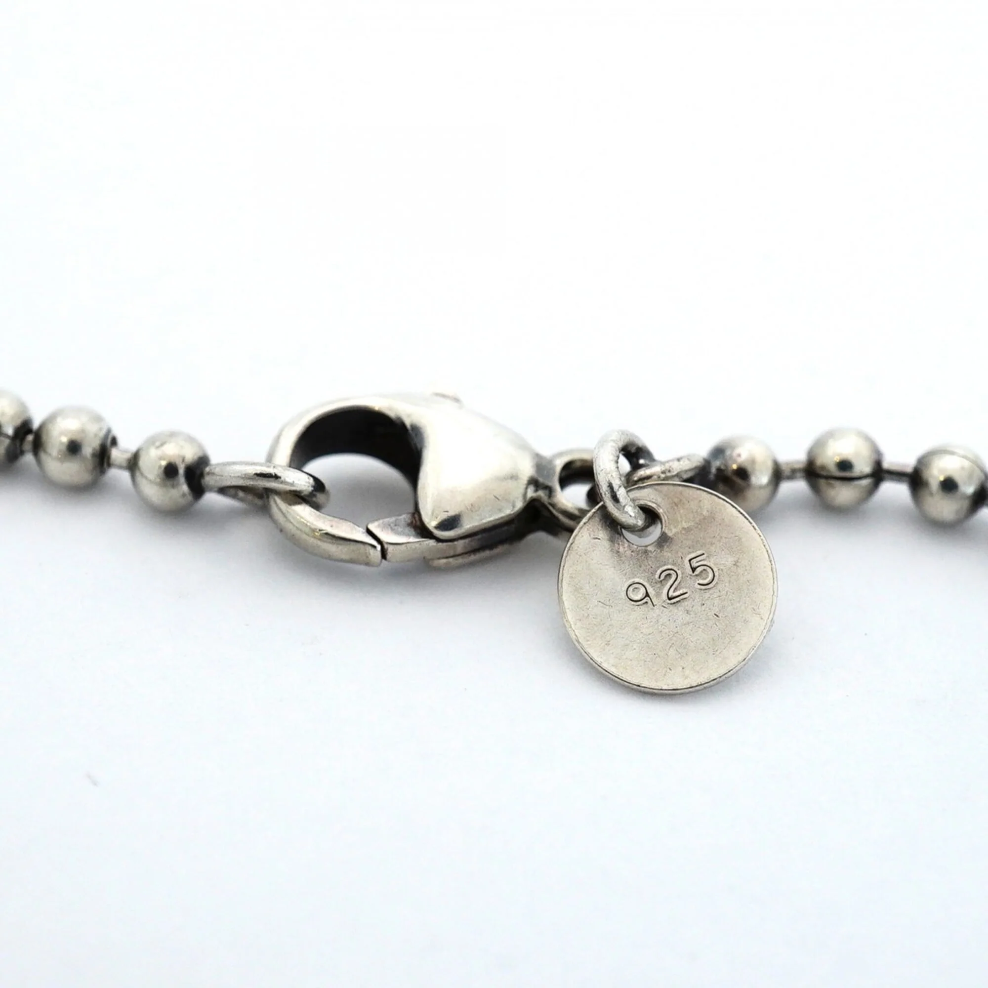 Ball Chain Oval Pendant Necklace Sterling Silver - Image 5