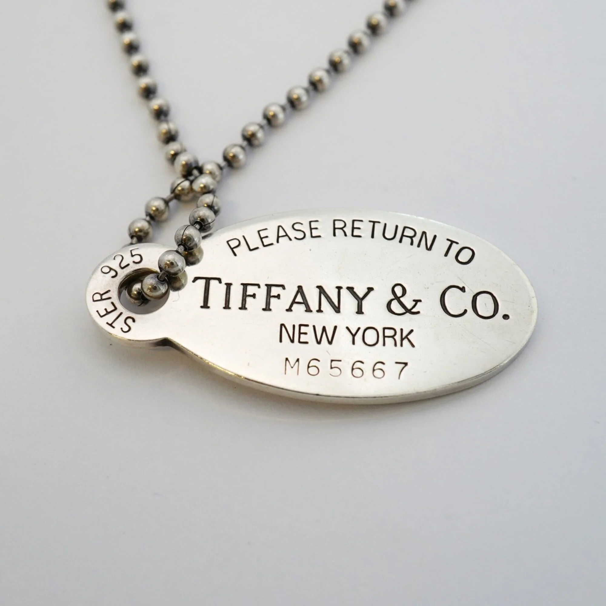 Ball Chain Oval Pendant Necklace Sterling Silver - Image 7