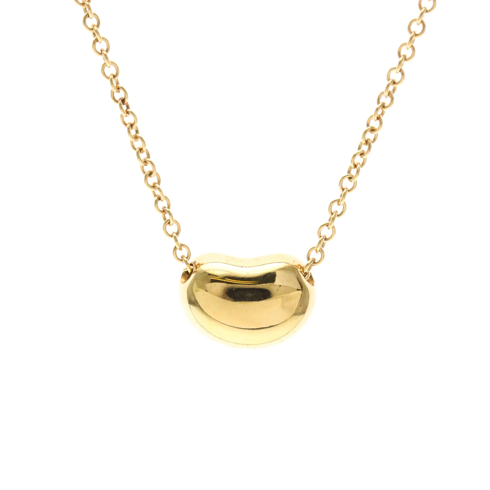 Bean Pendant Necklace 18K Rose Gold 6mm - Image 2