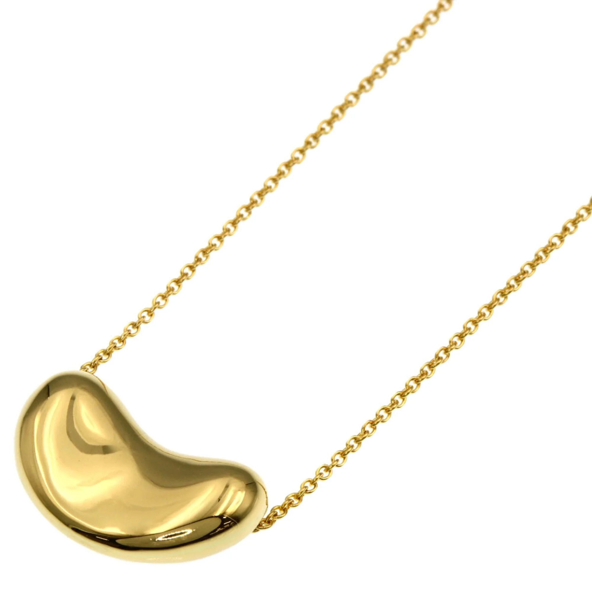 Bean Pendant Necklace 18K Yellow Gold 11.1mm