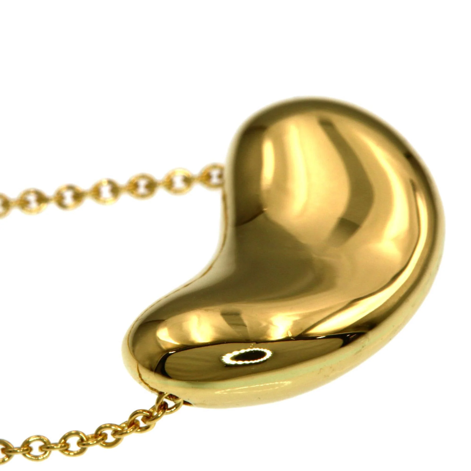 Bean Pendant Necklace 18K Yellow Gold 11.1mm - Image 6