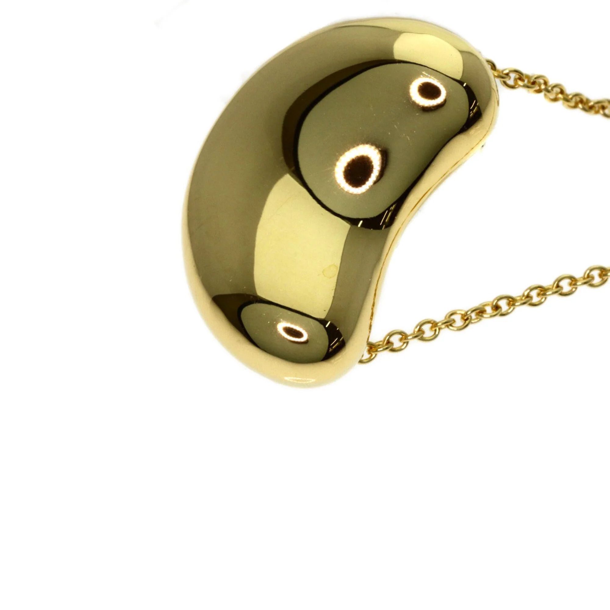 Bean Pendant Necklace 18K Yellow Gold 11.5mm - Image 6