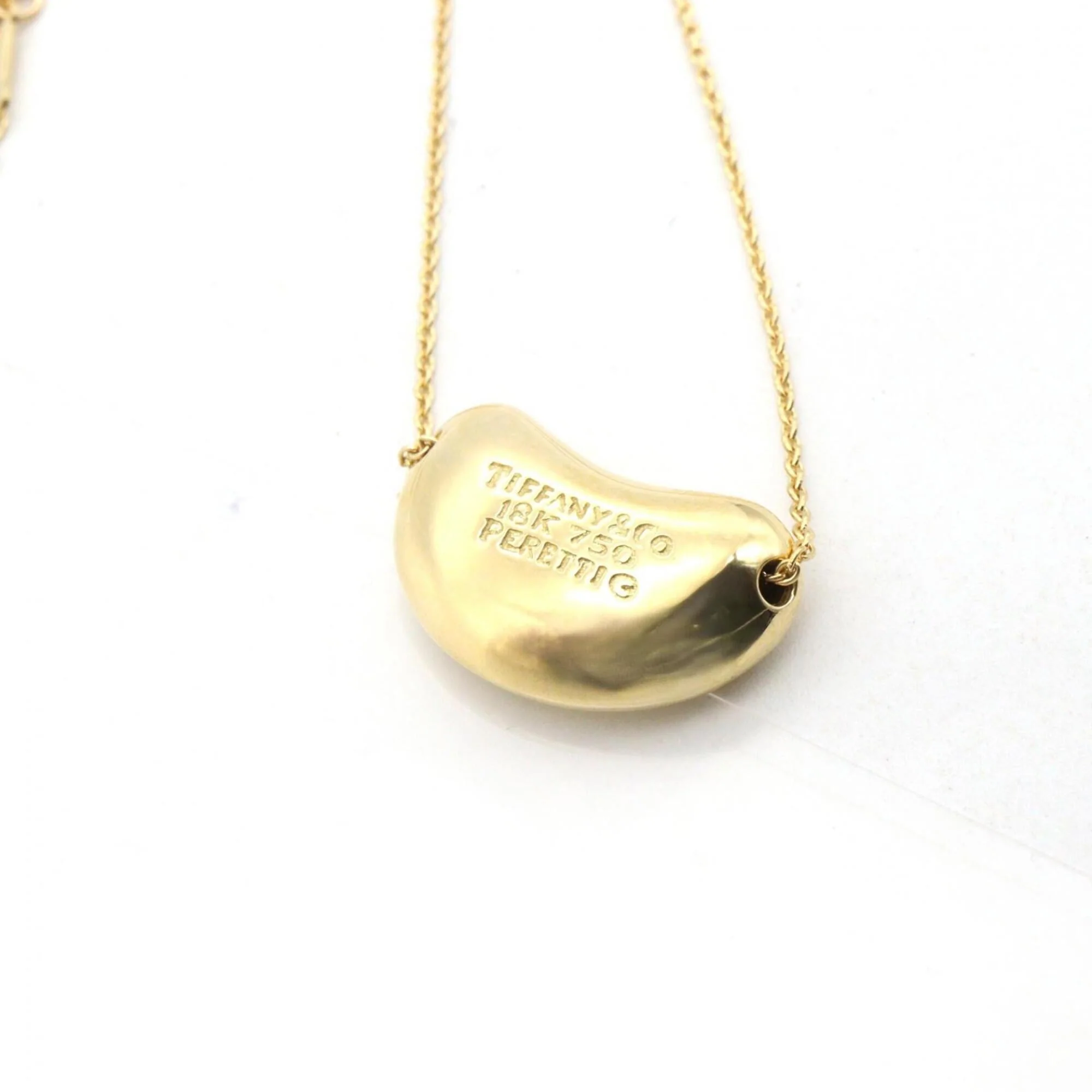 Bean Pendant Necklace 18K Yellow Gold 11mm - Image 4
