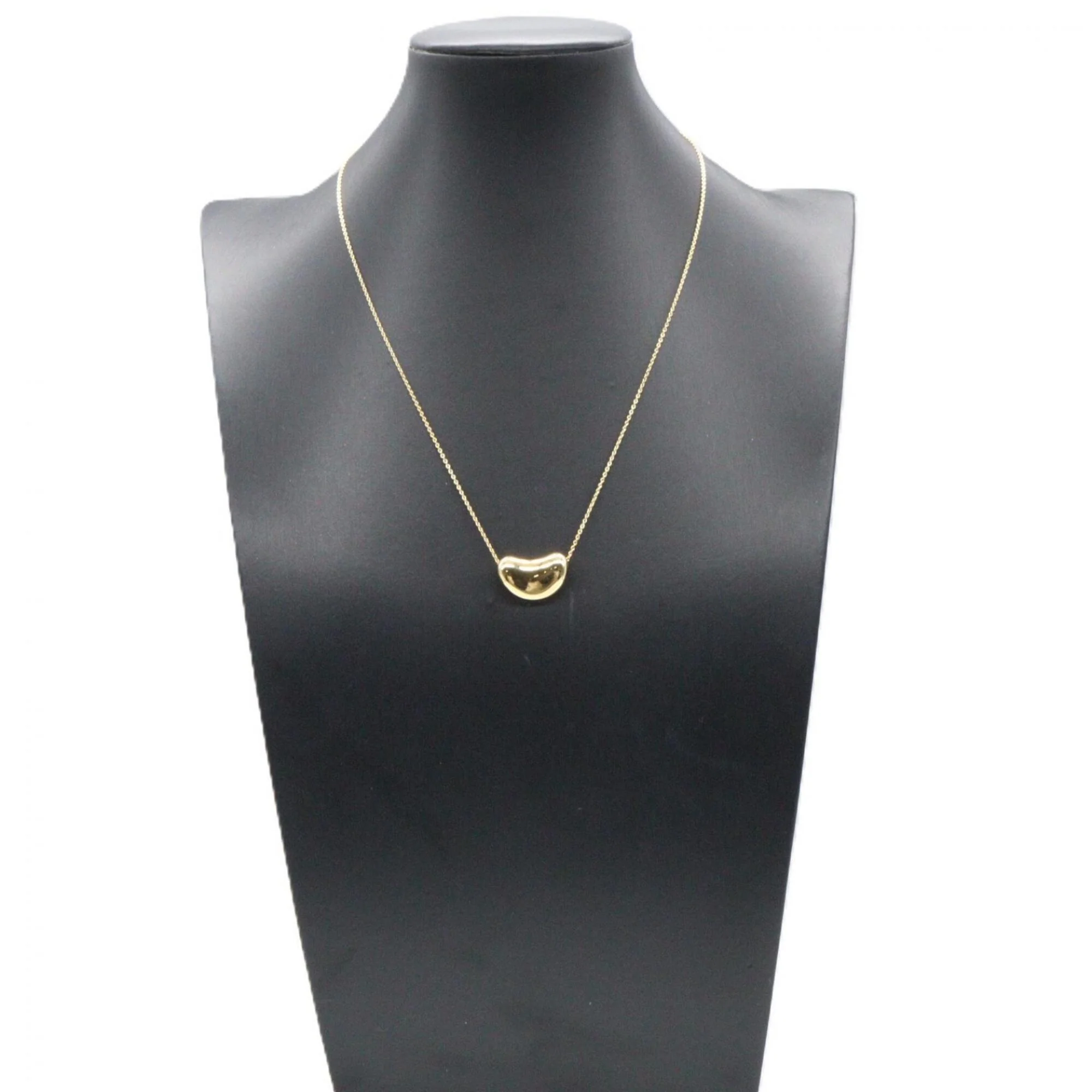 Bean Pendant Necklace 18K Yellow Gold 11mm - Image 5