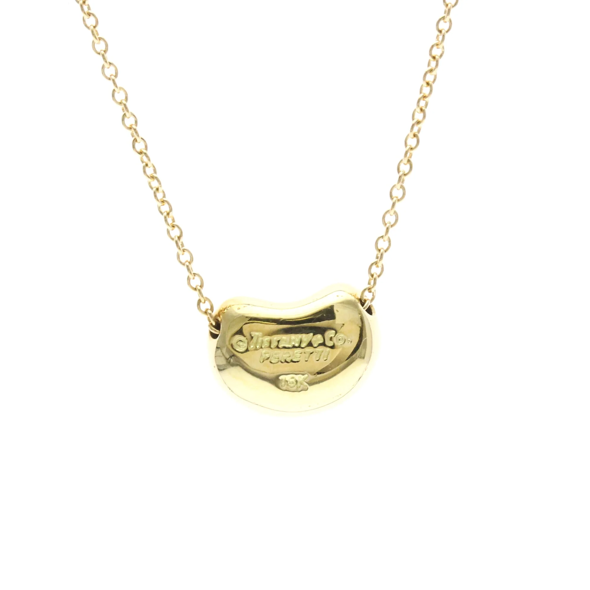 Bean Pendant Necklace 18K Yellow Gold 7.3mm - Image 2