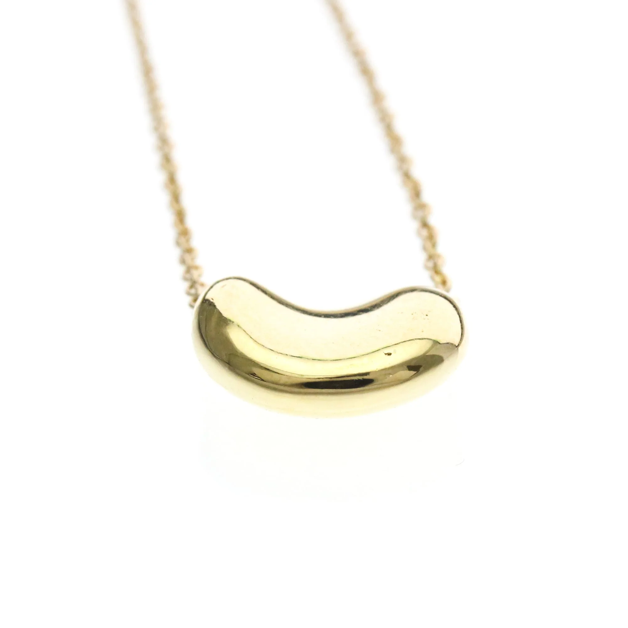 Bean Pendant Necklace 18K Yellow Gold 7.3mm - Image 4