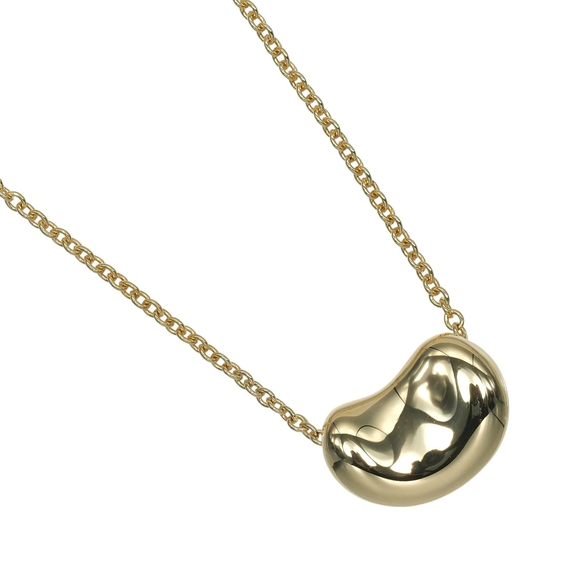 Bean Pendant Necklace 18K Yellow Gold 7.78mm